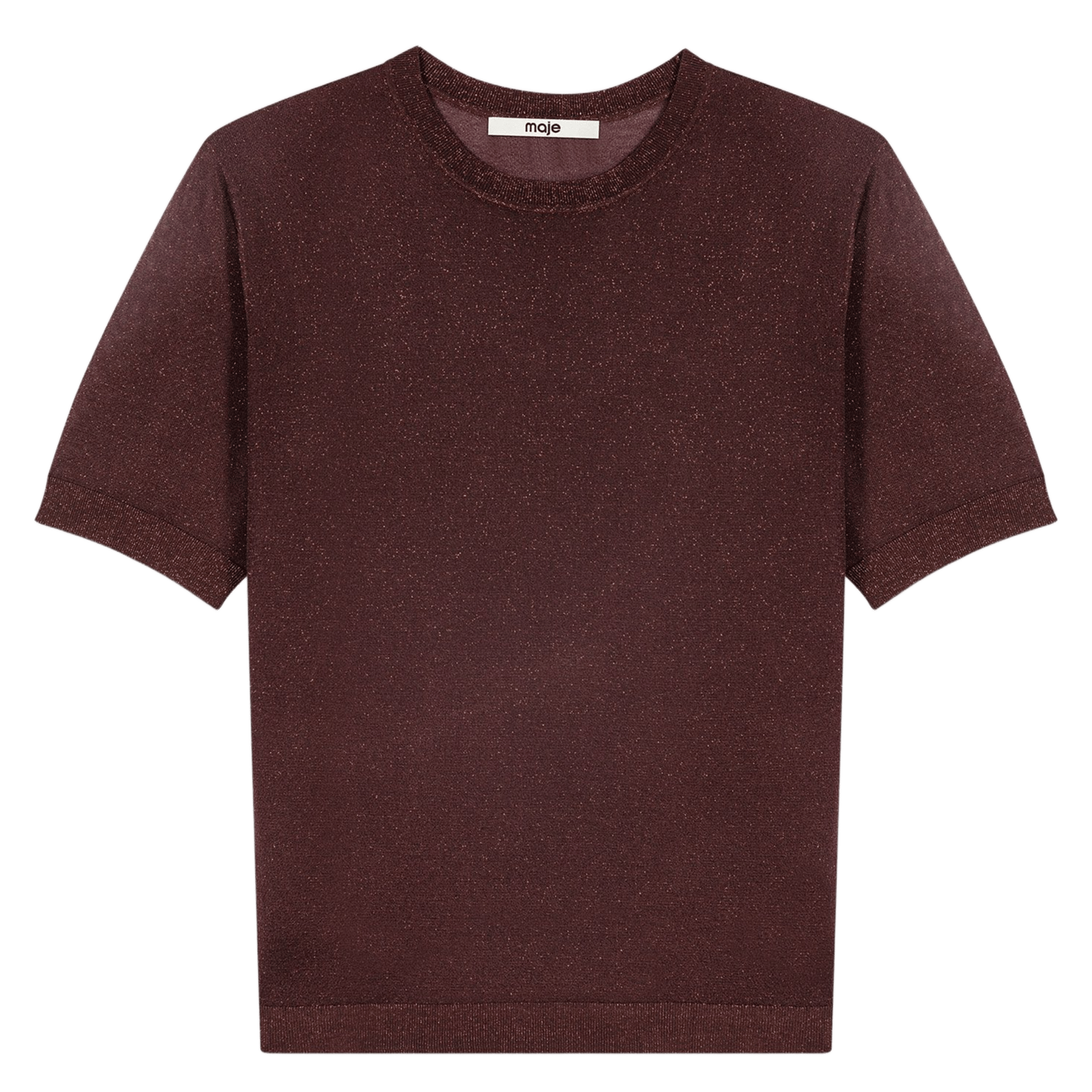 Tee-shirt droit métallisé MAJE Marron