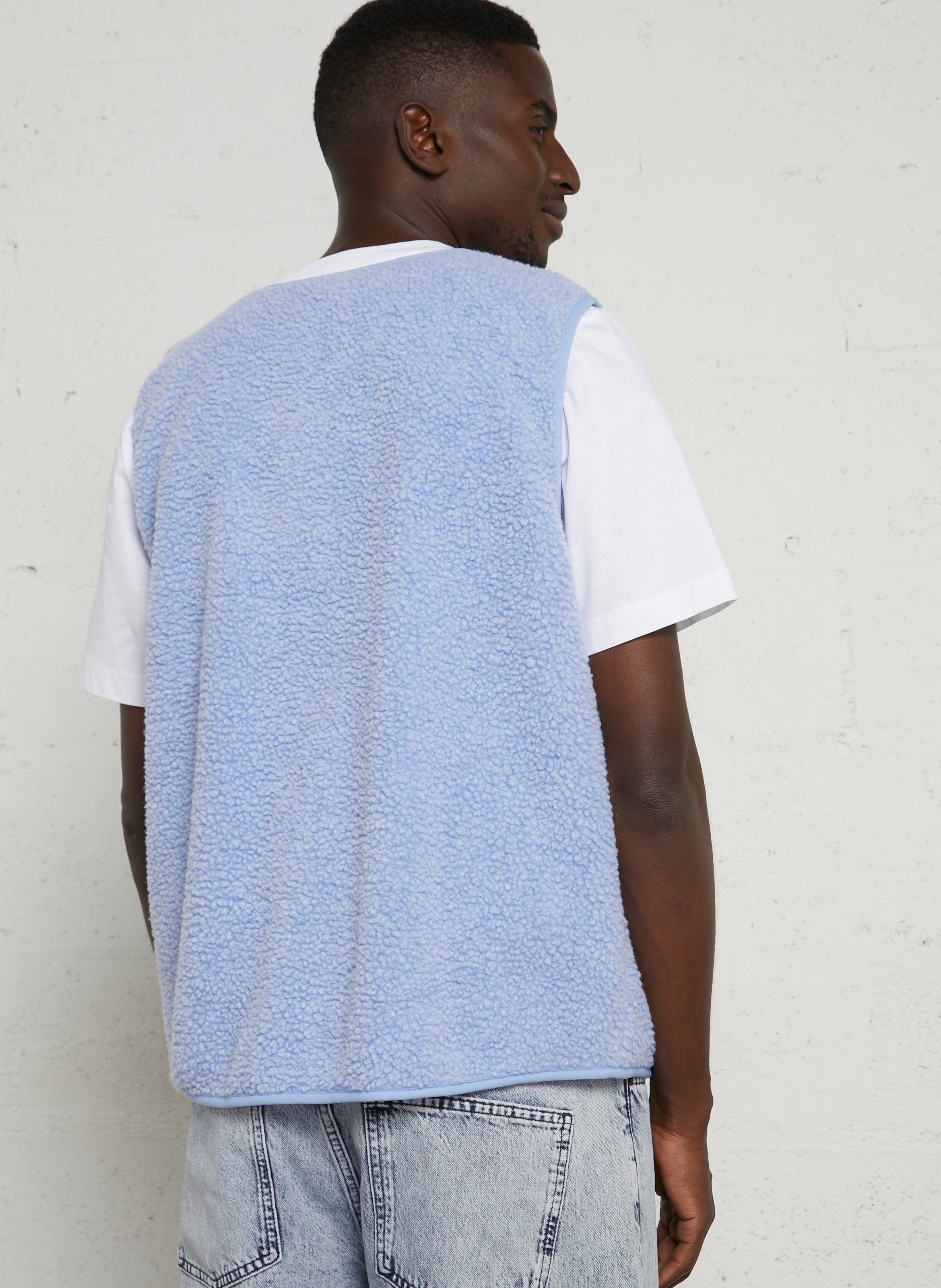 Veste col rond en sherpa hoktown AMERICAN VINTAGE Bleu
