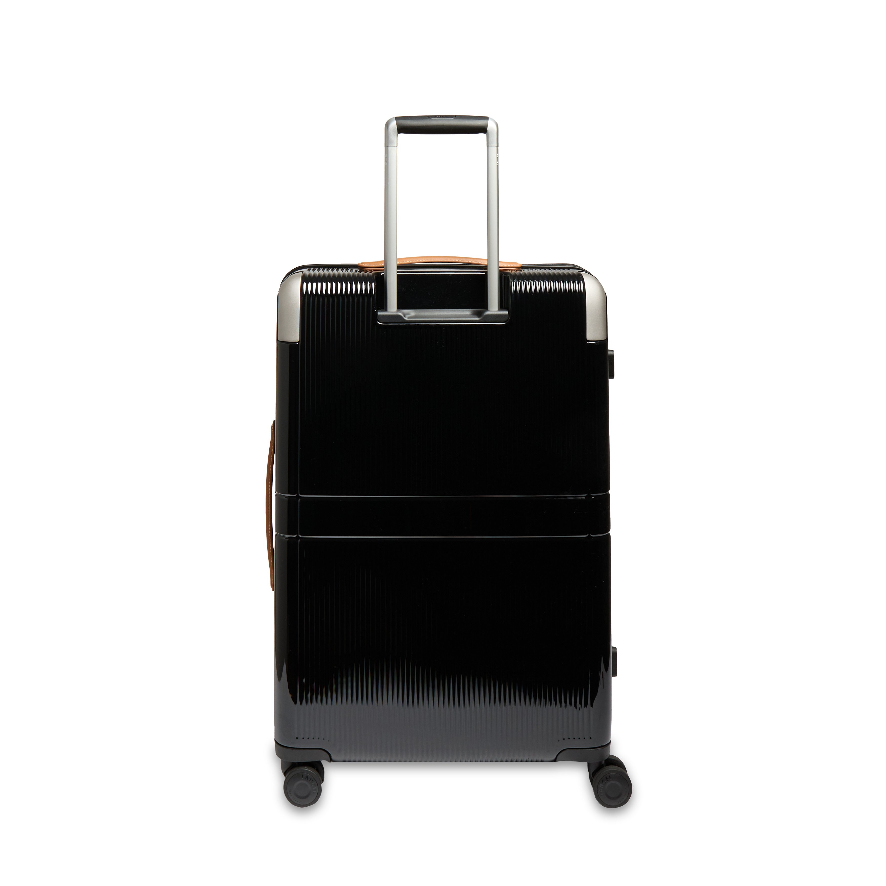 Valise rigide moyenne à 4 roues, en polycarbonate recyclé, avec détails en cuir. LANCEL Noir
