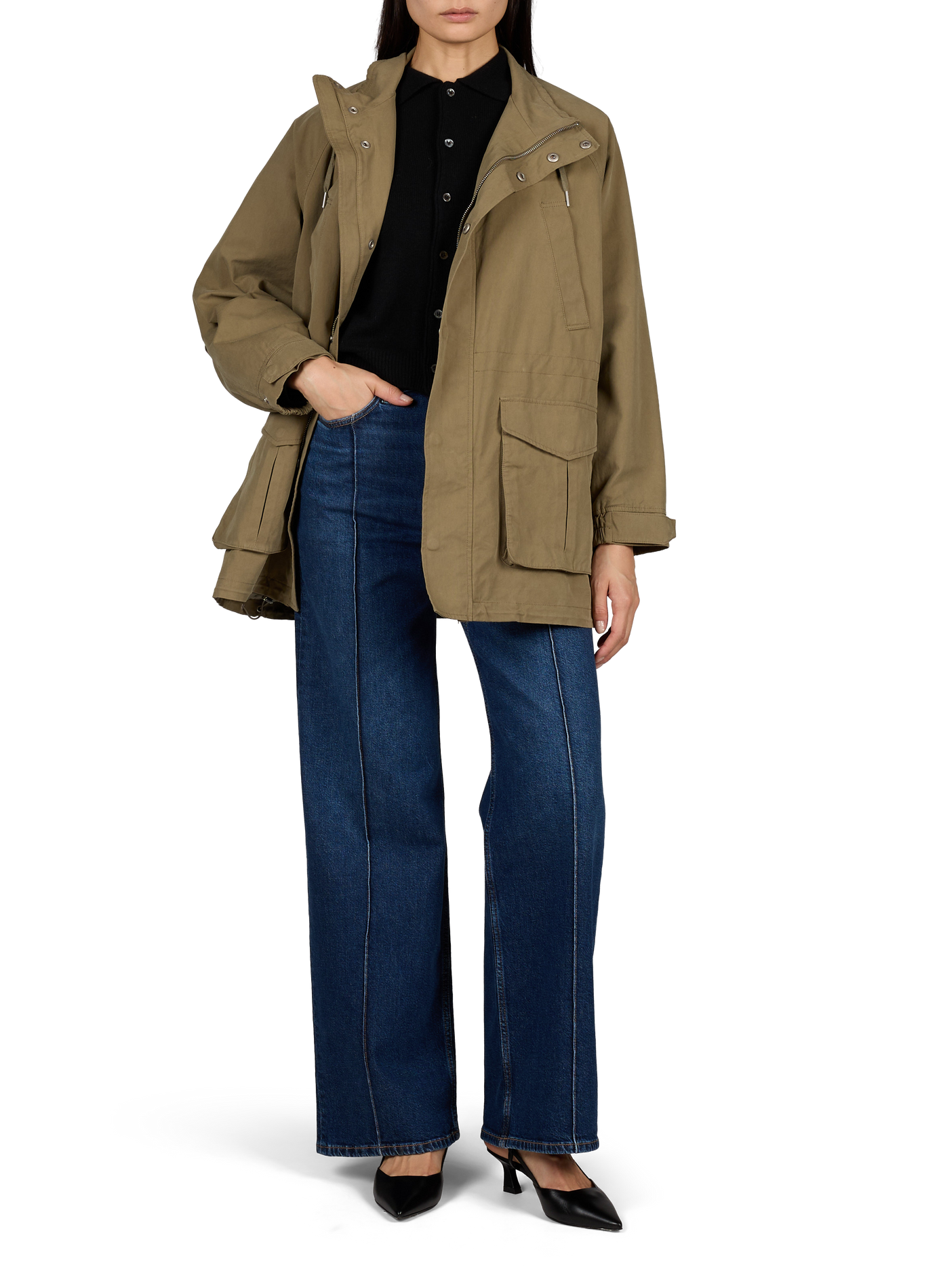 Straight cotton-blend jacket DUNST Khaki