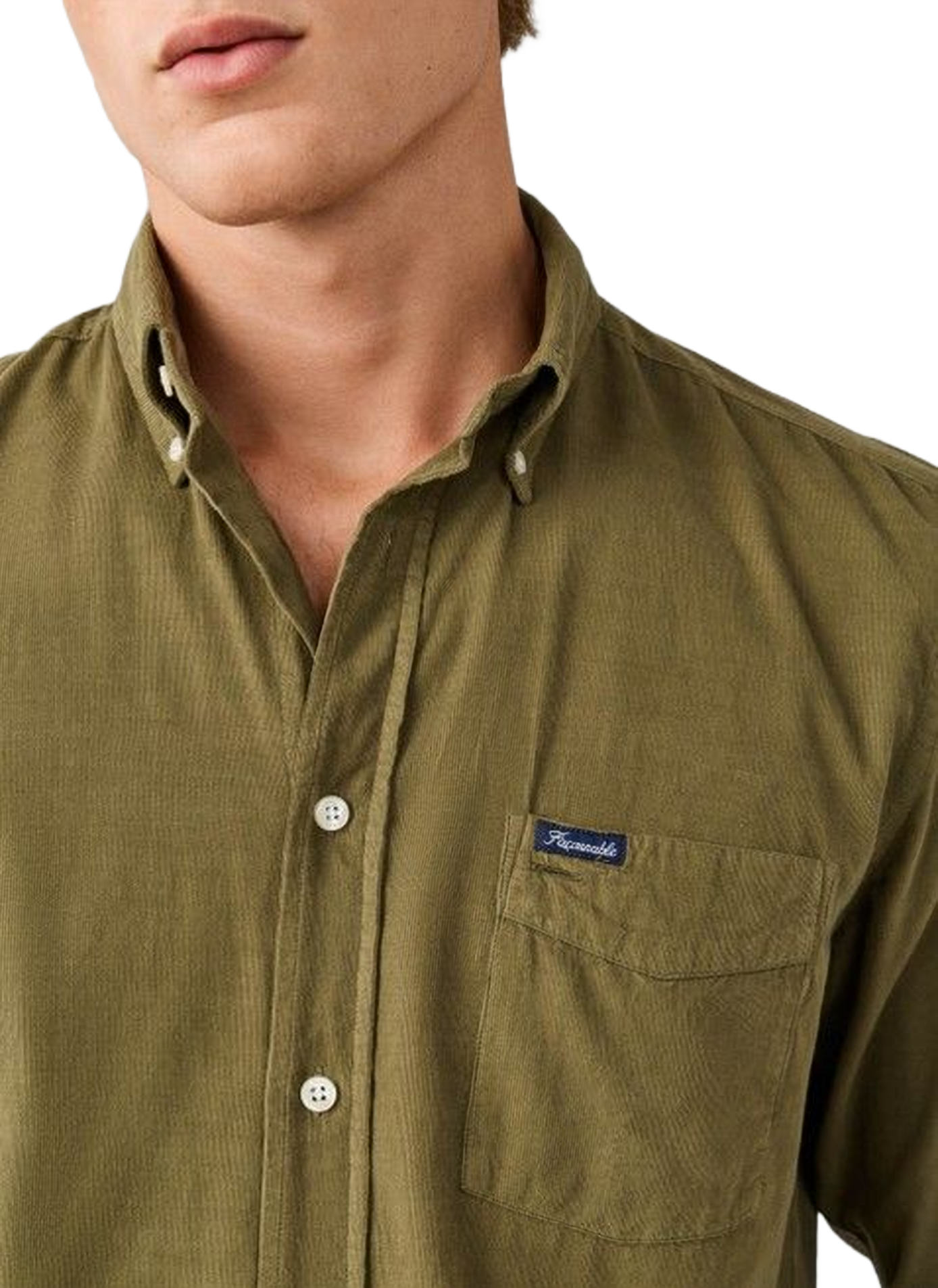 Chemise col classique manches contrastantes en coton FACONNABLE Beige