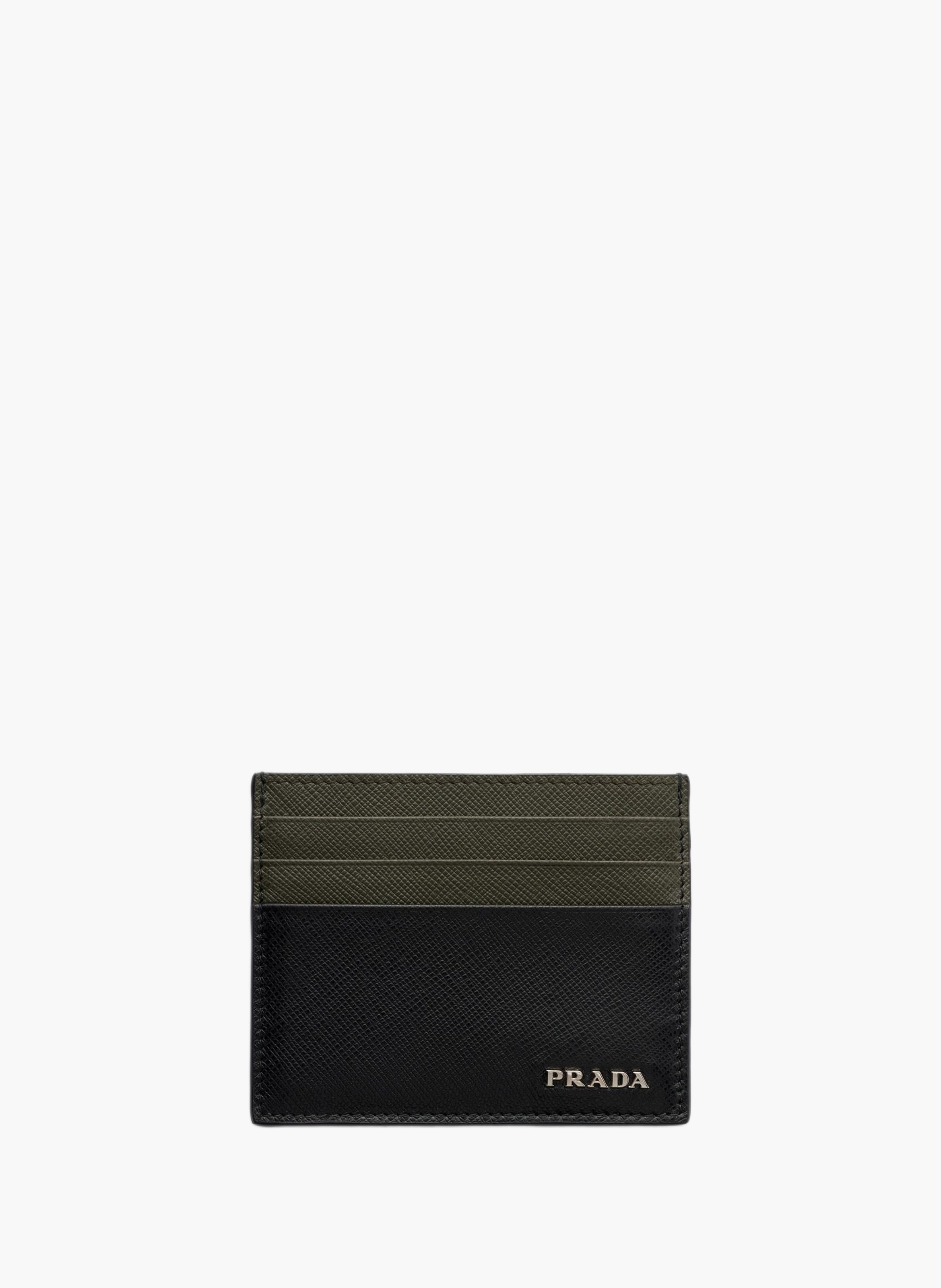 Porte-cartes en cuir saffiano PRADA Noir