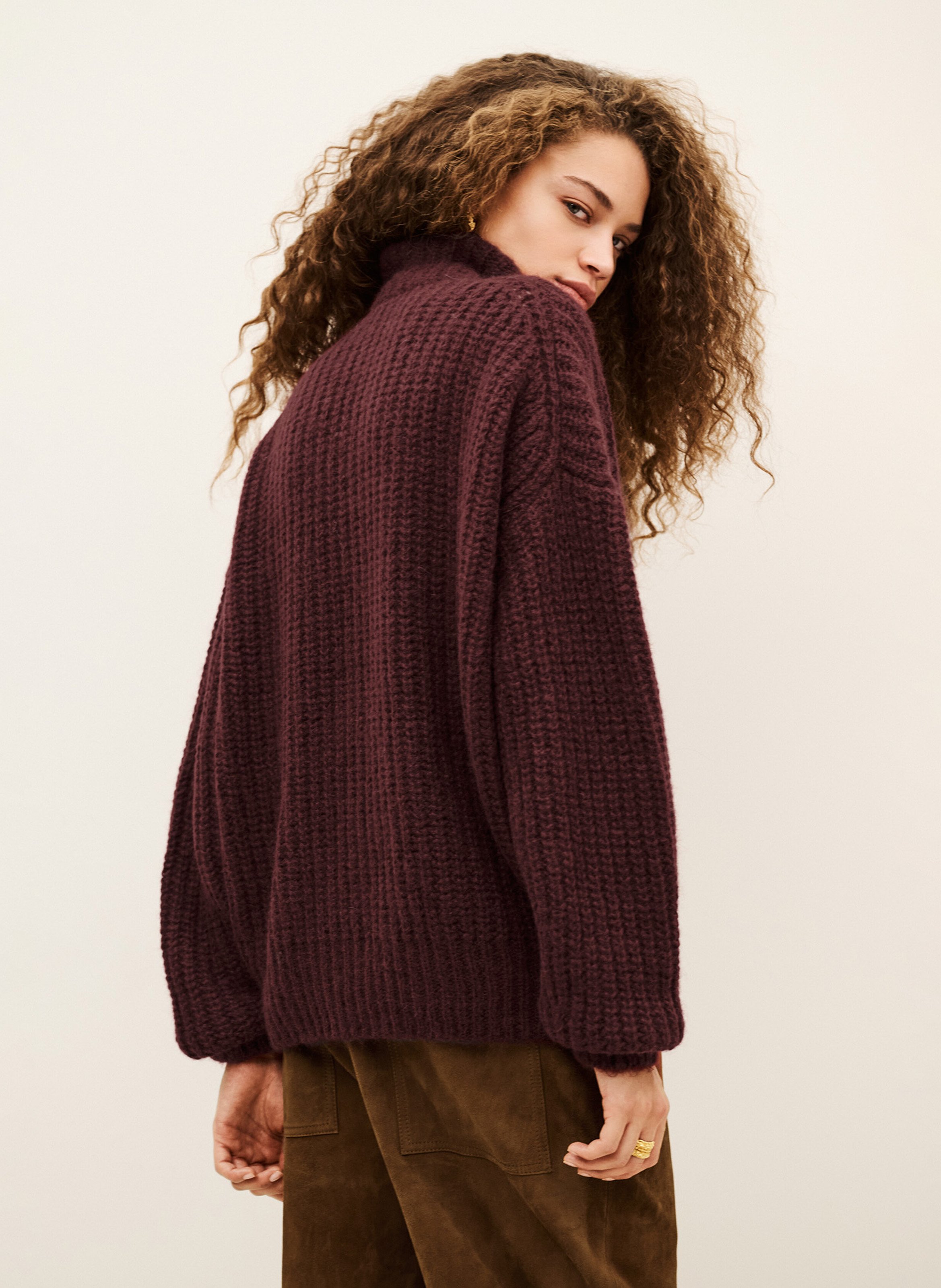 Pull col camionneur en laine mélangée beltane BA&SH Violet