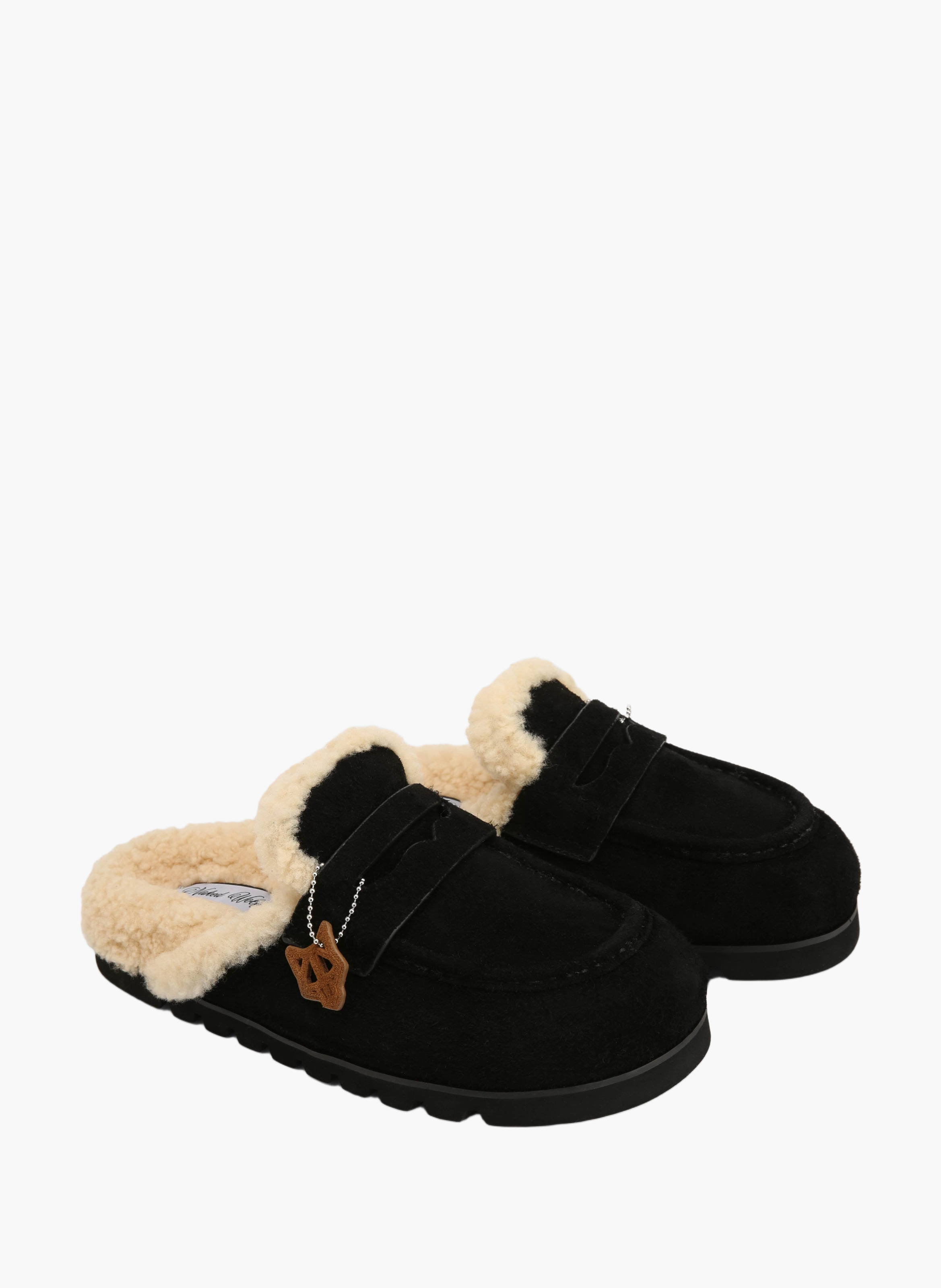 Mules cord fur en daim NAKED WOLFE Noir