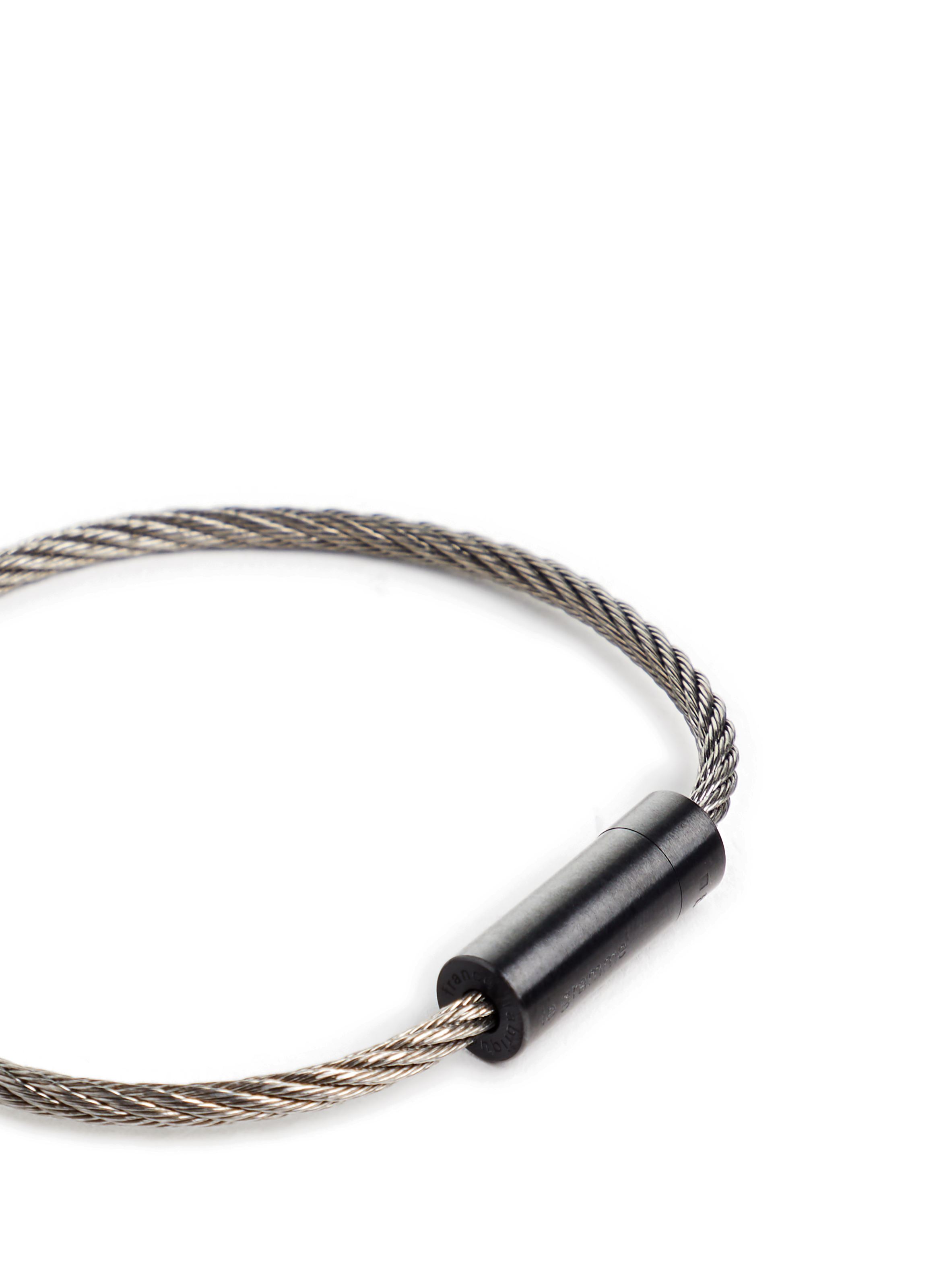 Bracelet câble en céramique 7g noir brossé