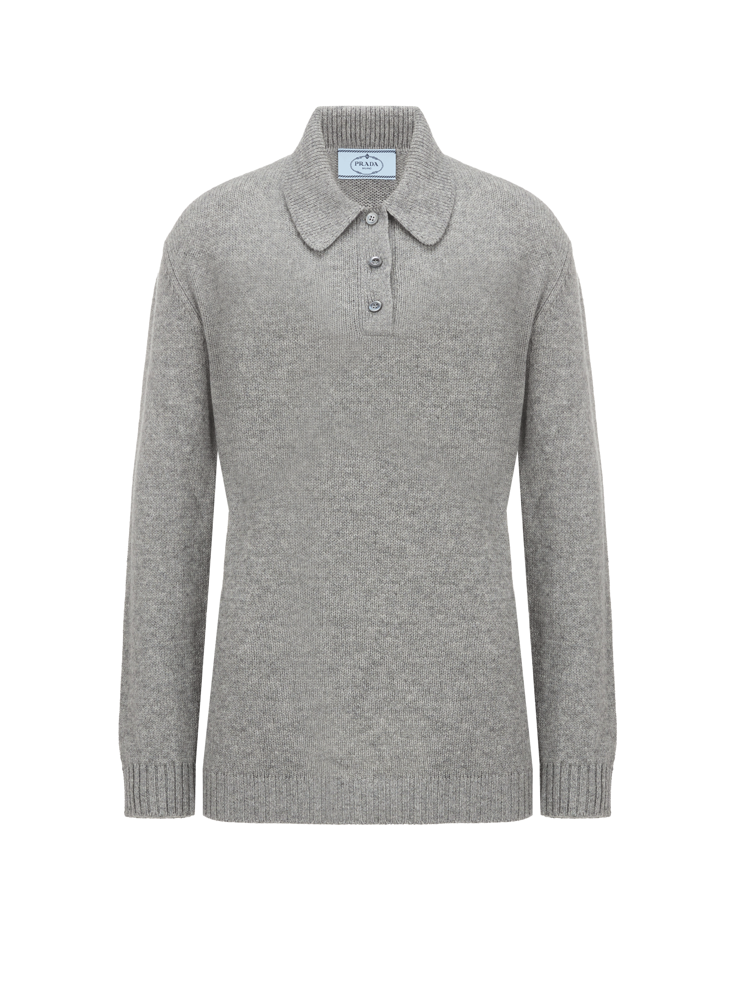 PRADA Cashmere polo shirt Grey