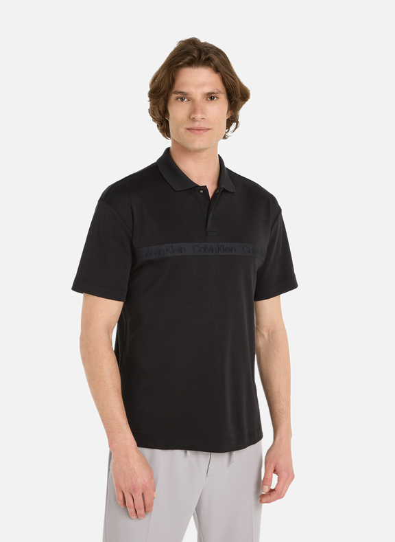 CALVIN KLEIN Polo shirt with logo band Black