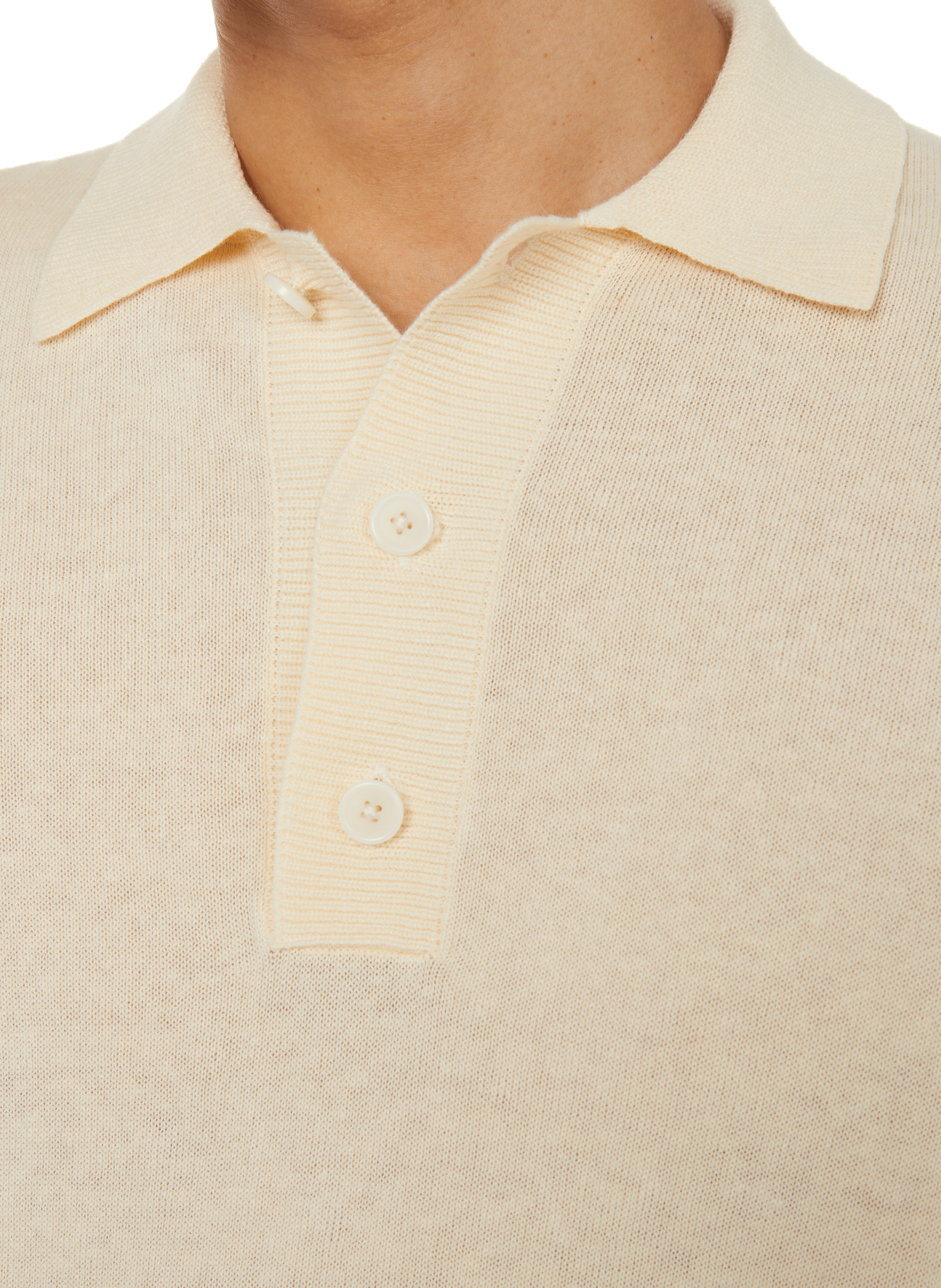 Cotton and linen knit polo shirt  SAISON 1865 Beige