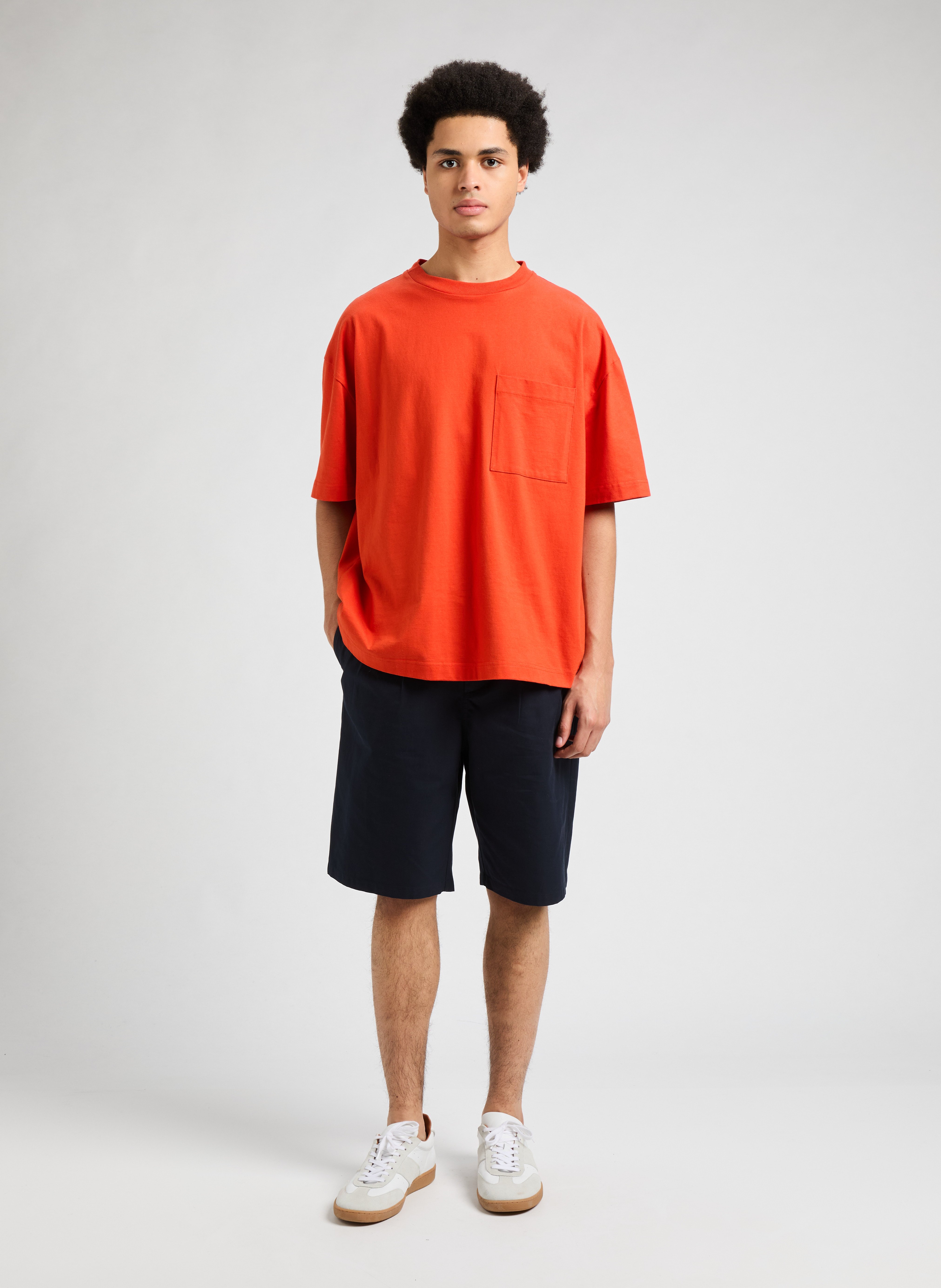 T-shirt Bart col rond en coton SAISON 1865 Orange