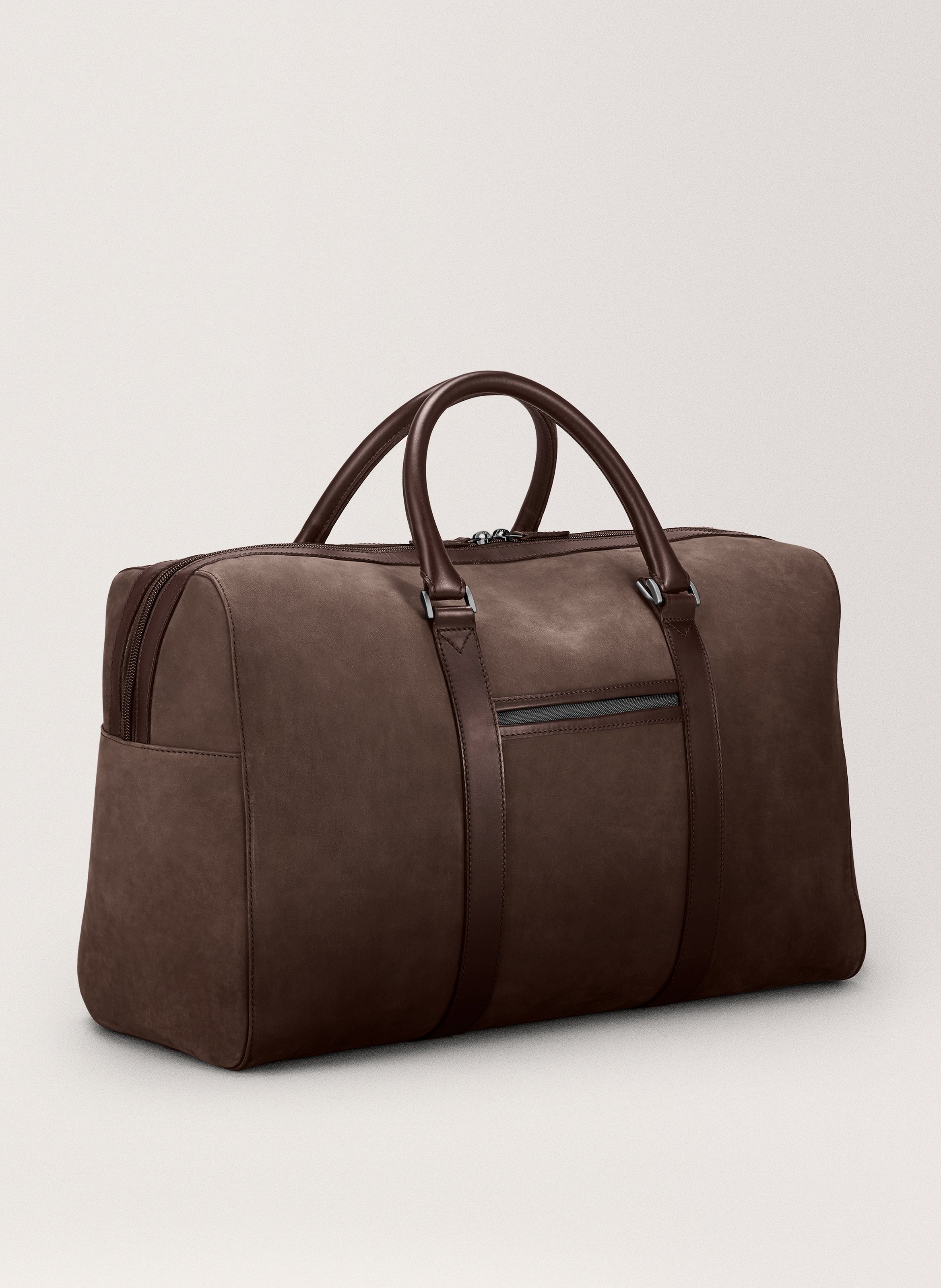 Sac de week-end 'compact weekender' en cuir nubuck CARL FRIEDRIK Marron