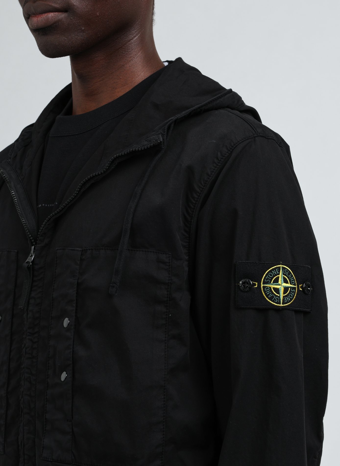 Veste à capuche en coton mélangé Noir