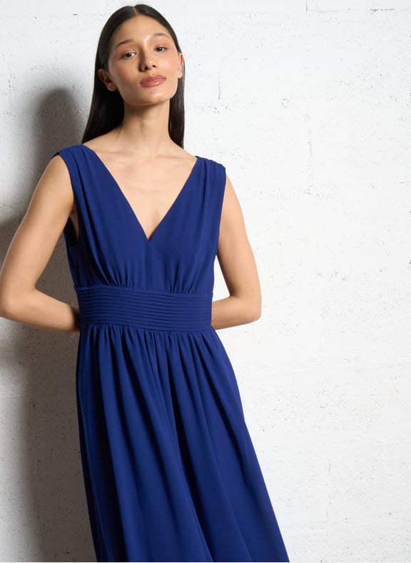 Robe midi fluide sans sans manches noura Bleu by MAISON 123 MAISON 123 Robe midi fluide sans sans manches noura Bleu