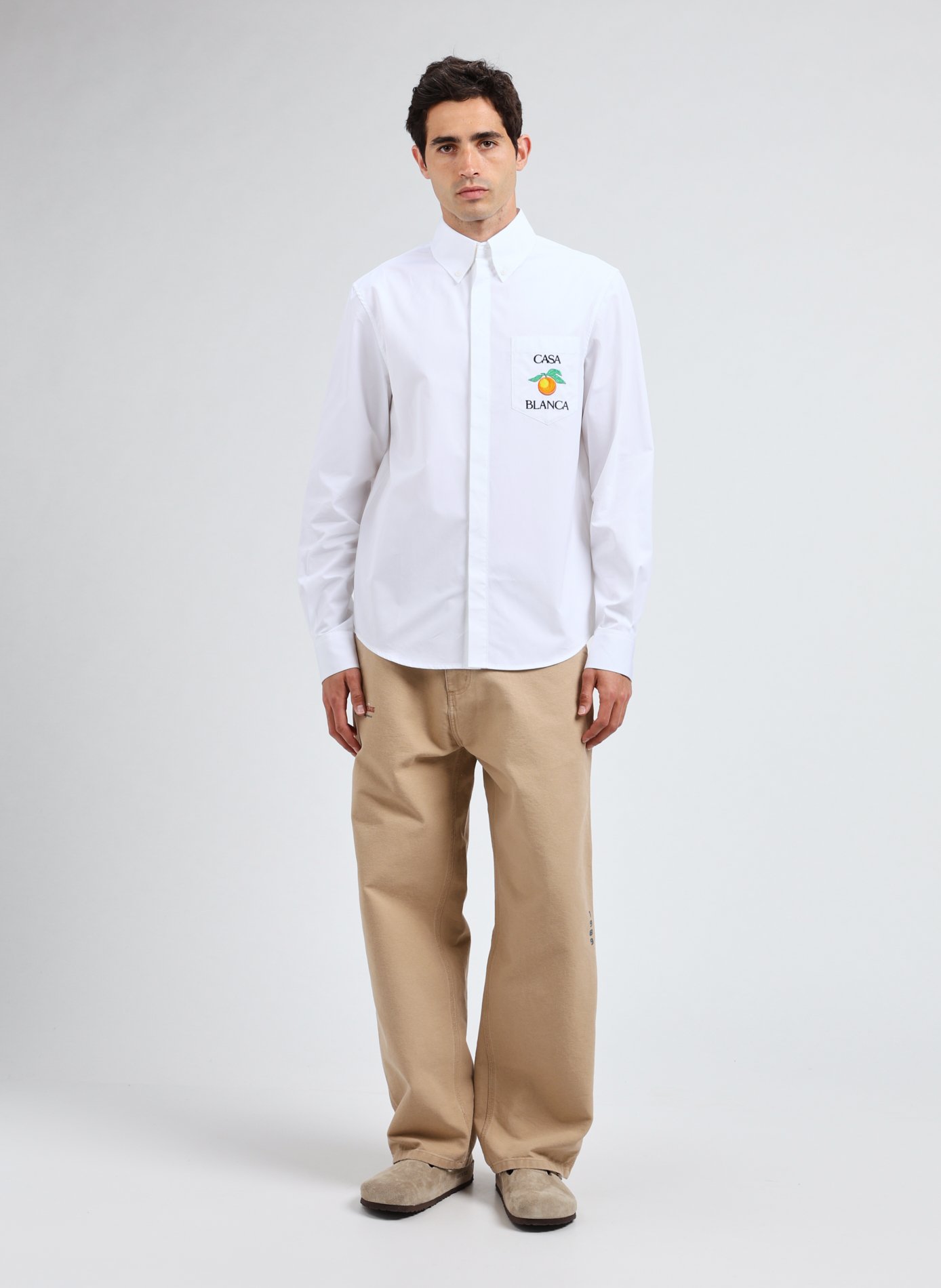 Orange patterned shirt CASABLANCA PARIS White