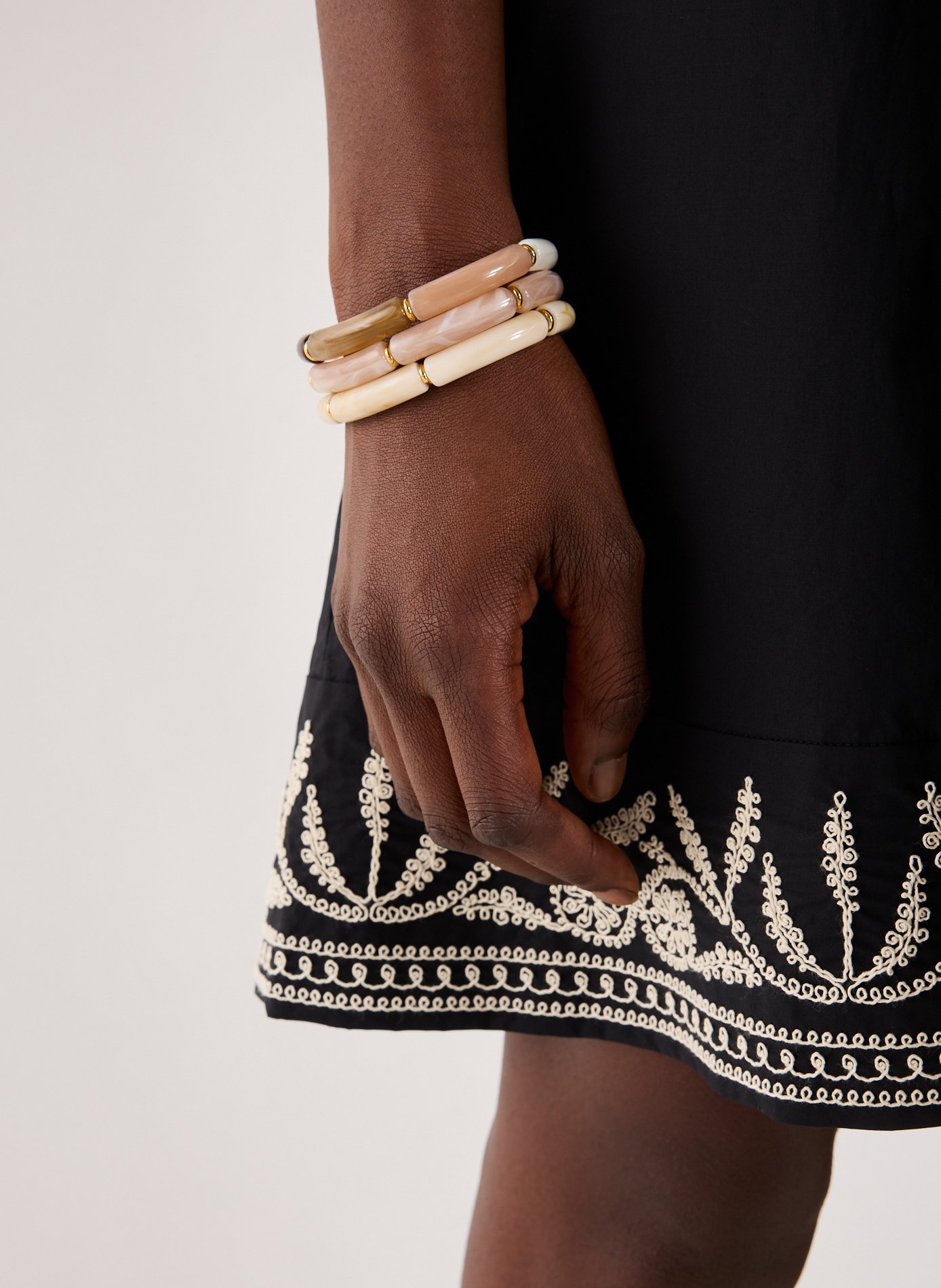 Set de bracelets en résine AU PRINTEMPS PARIS Rose