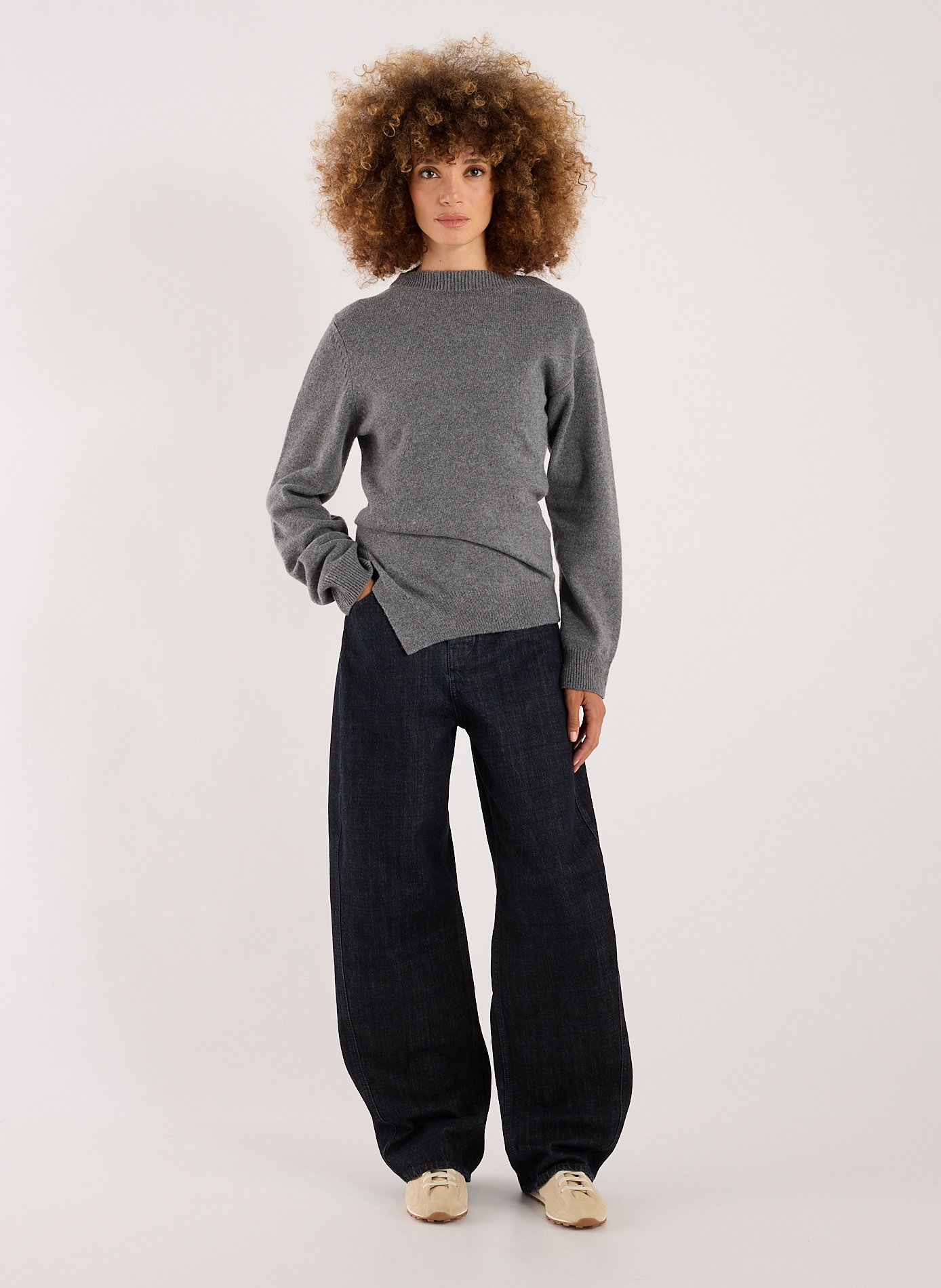 Deconstructed reversible sweater ROHE FRAMES Grey