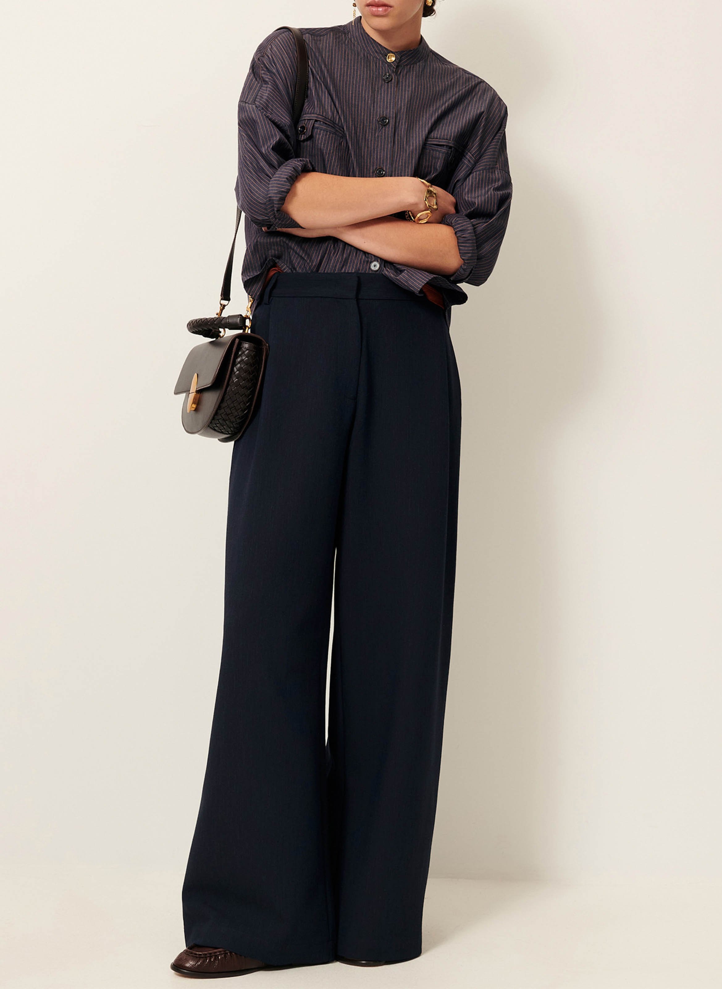 Chemise oversize en coton rayé orregia SESSUN Bleu