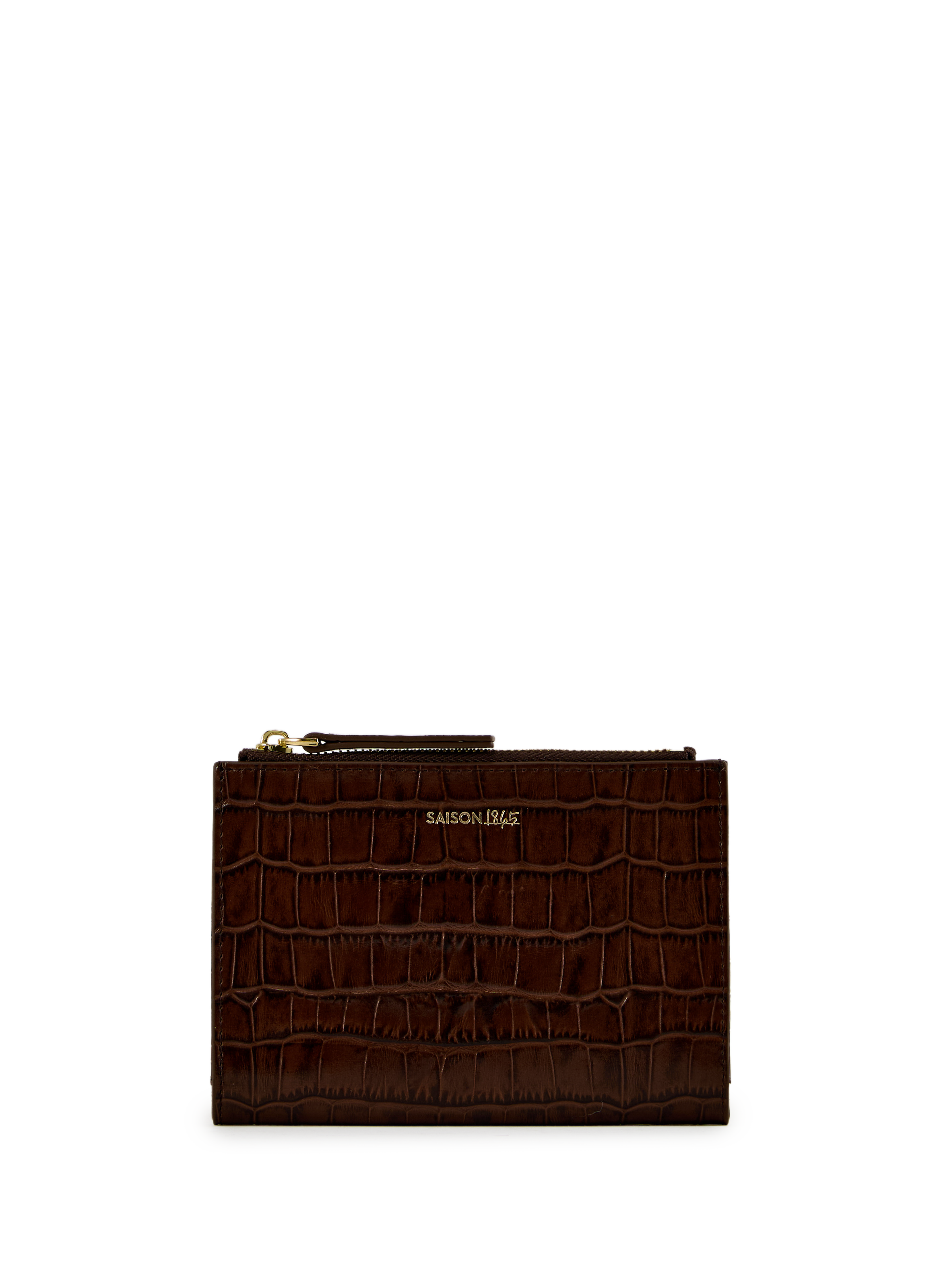 SAISON 1865 Porte-cartes moyen en cuir Marron