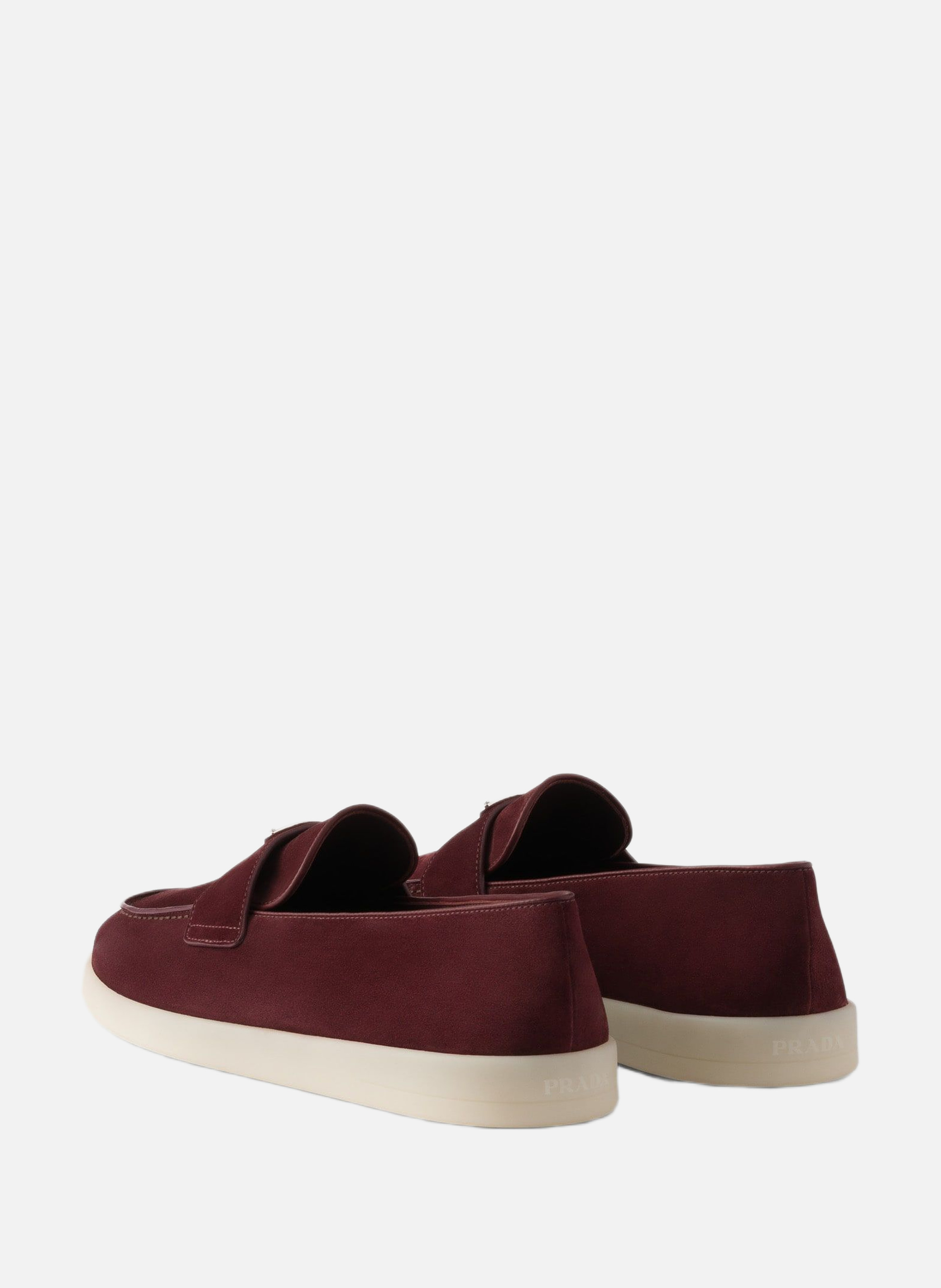 Mocassins en veau velours PRADA Rouge