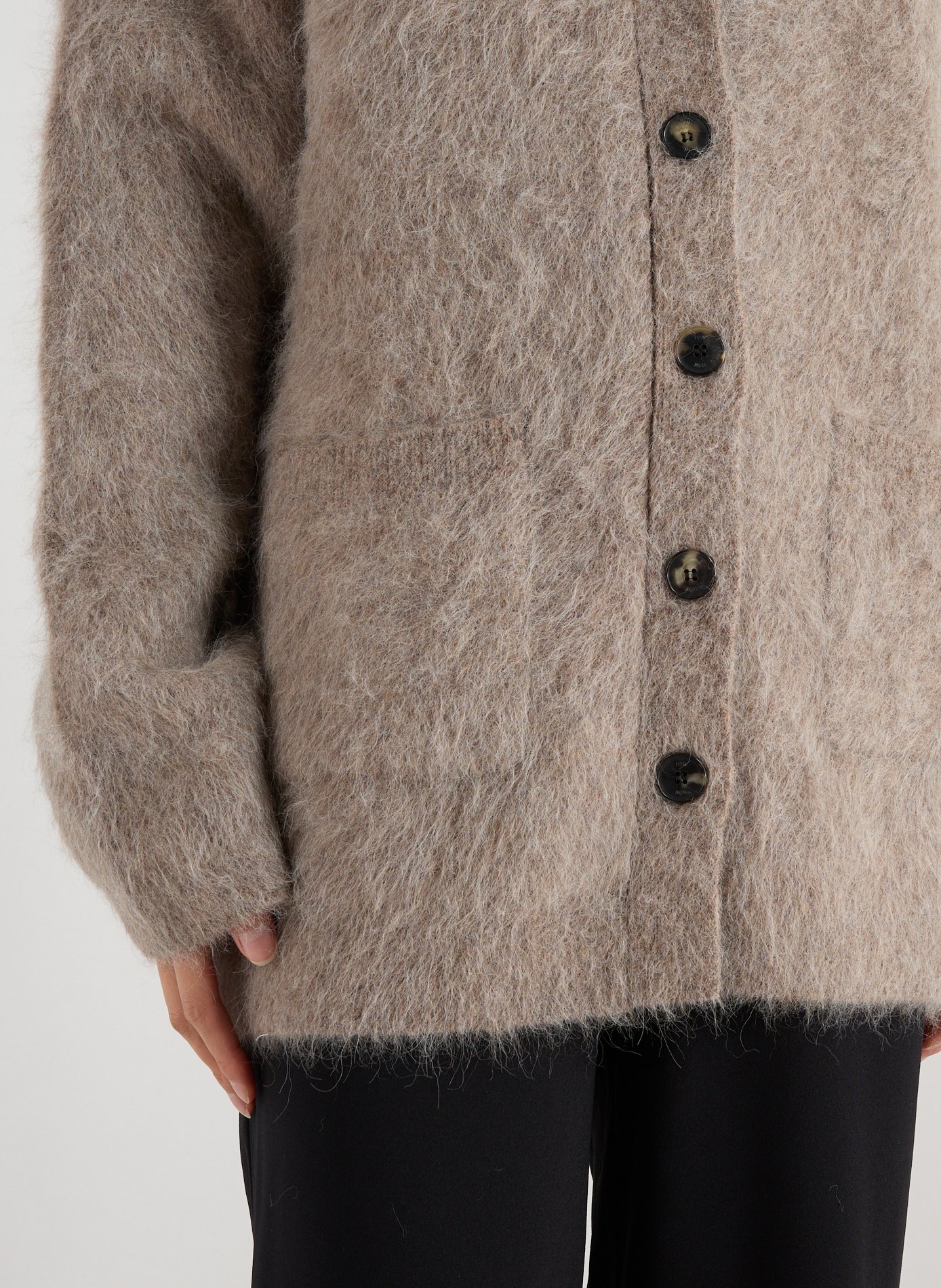 Cardigan en alpaga mélangé R2W Marron