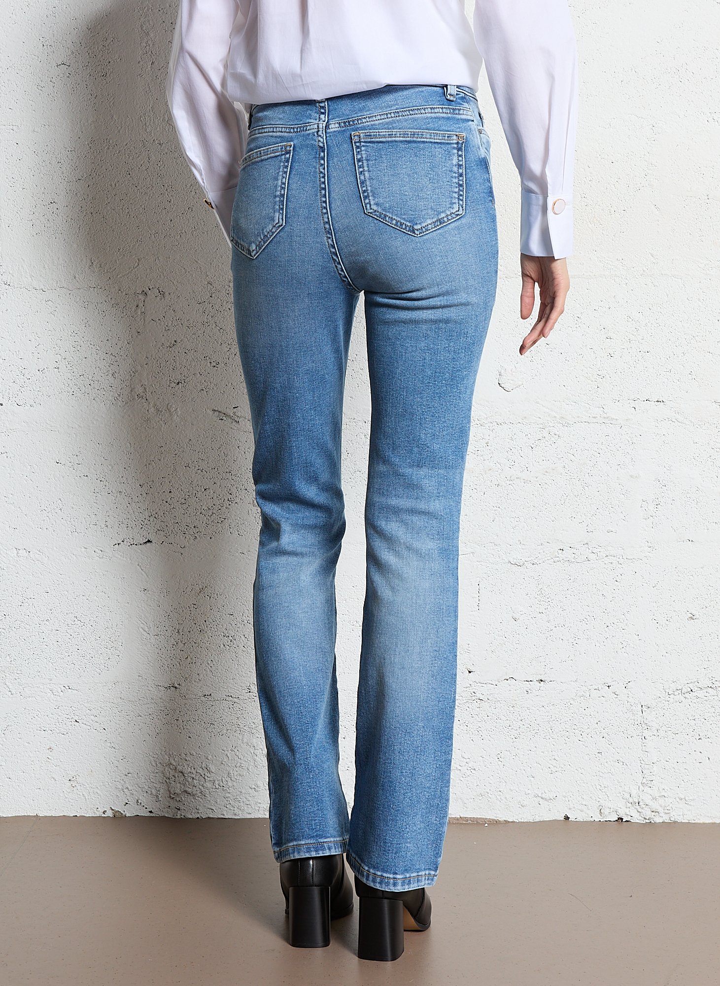 Jean bootcut en denim délavé stretch pamela MAISON 123 Bleu