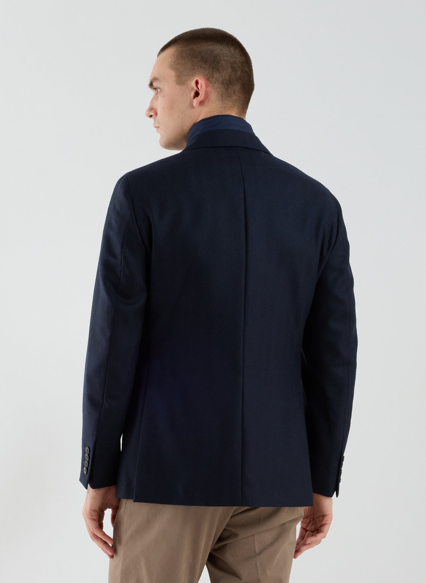 Fitted wool blazer with tailored collar HACKETT Blue