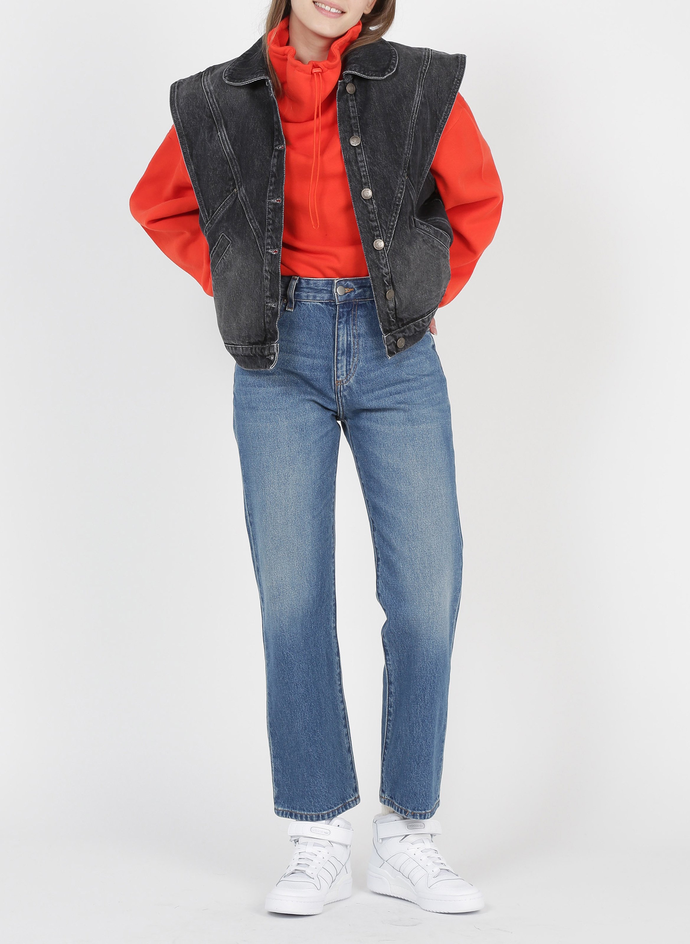 Veste en jean sans manches max BA&SH Noir