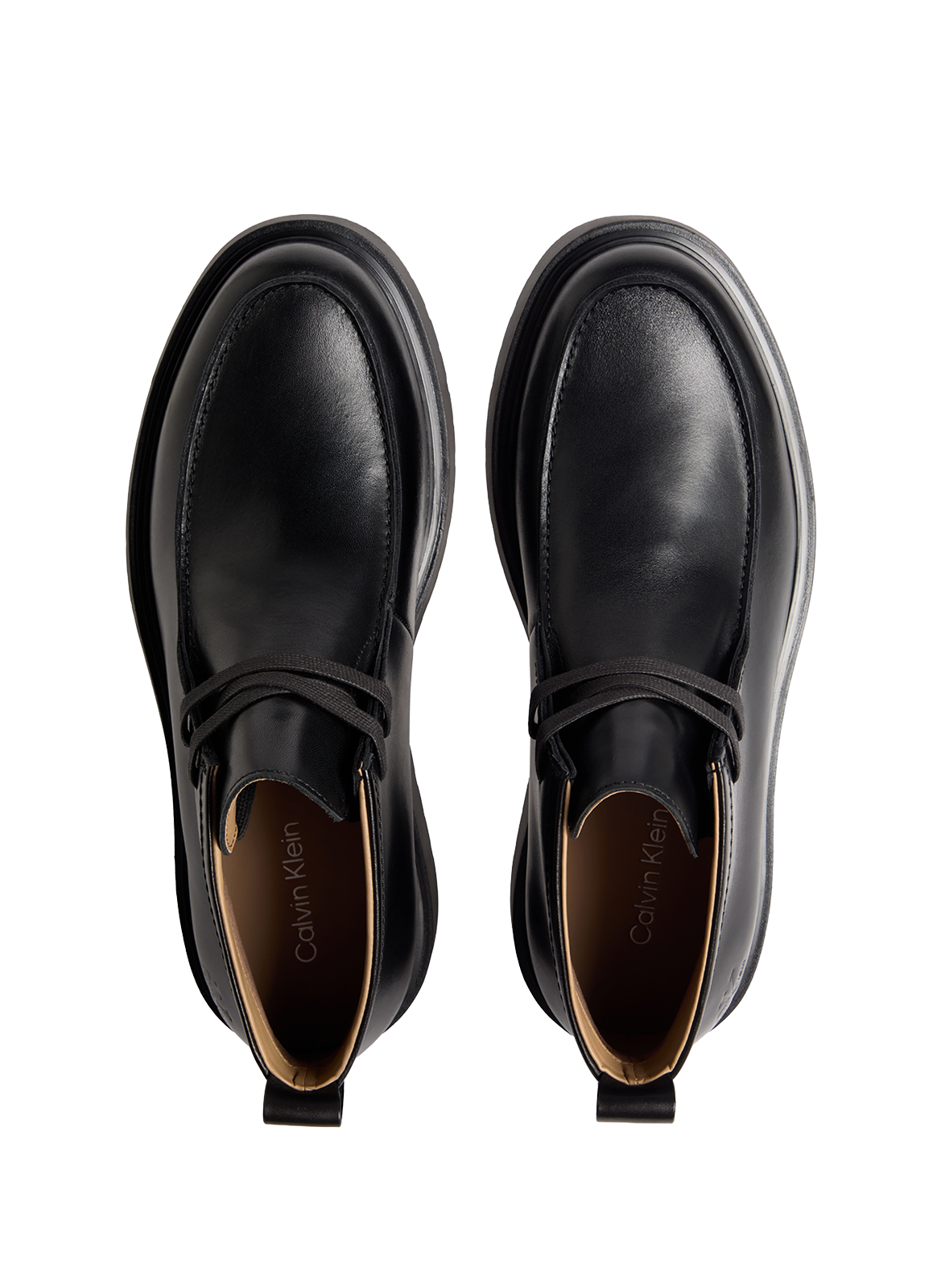 Lace-up leather boots CALVIN KLEIN Black