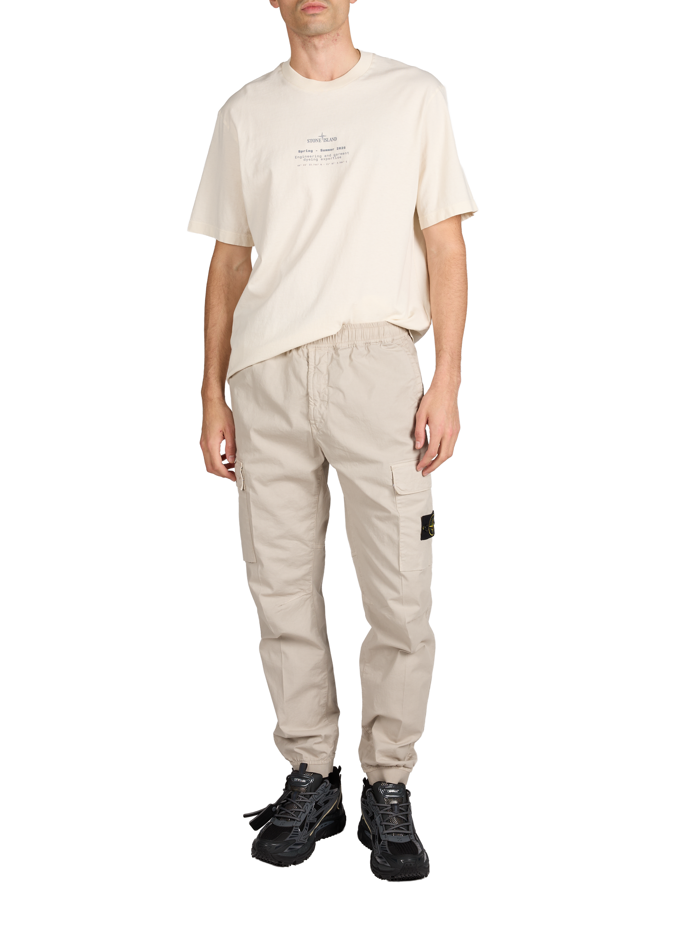 Cotton blend cargo pants STONE ISLAND Grey