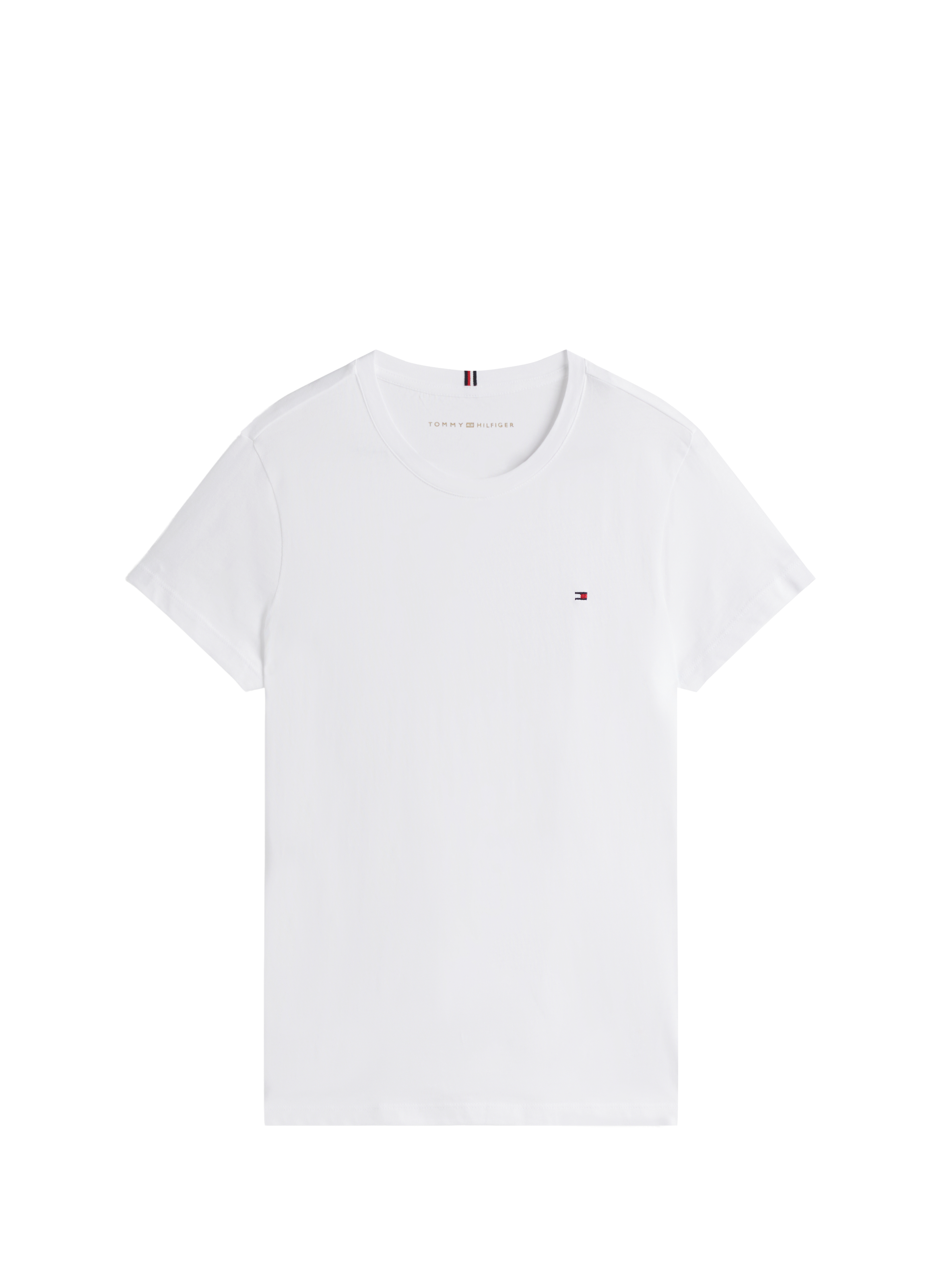 T-shirt droit manches courtes en coton TOMMY HILFIGER Blanc