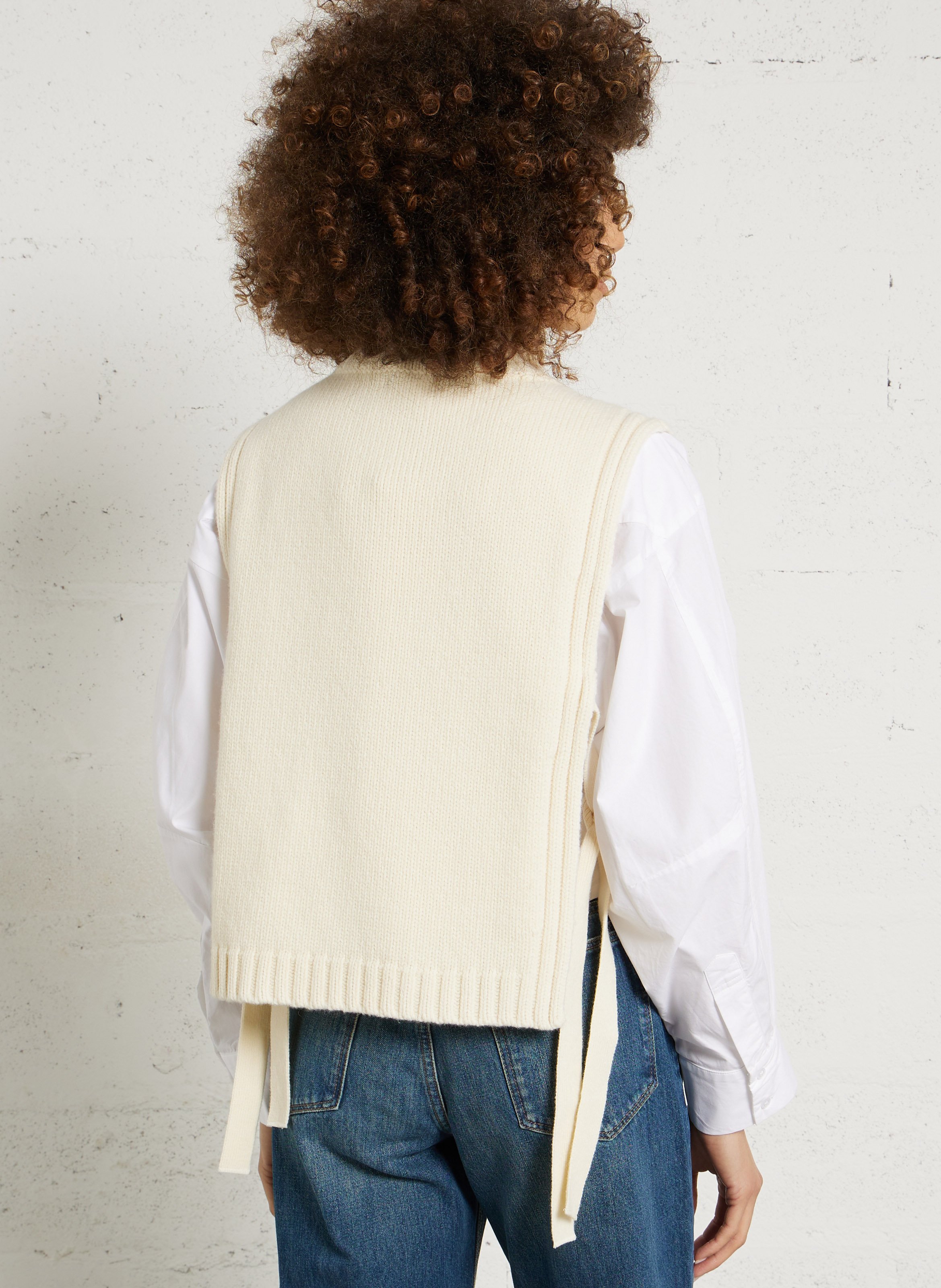 Plastron col montant en laine mélangée or SOEUR Beige