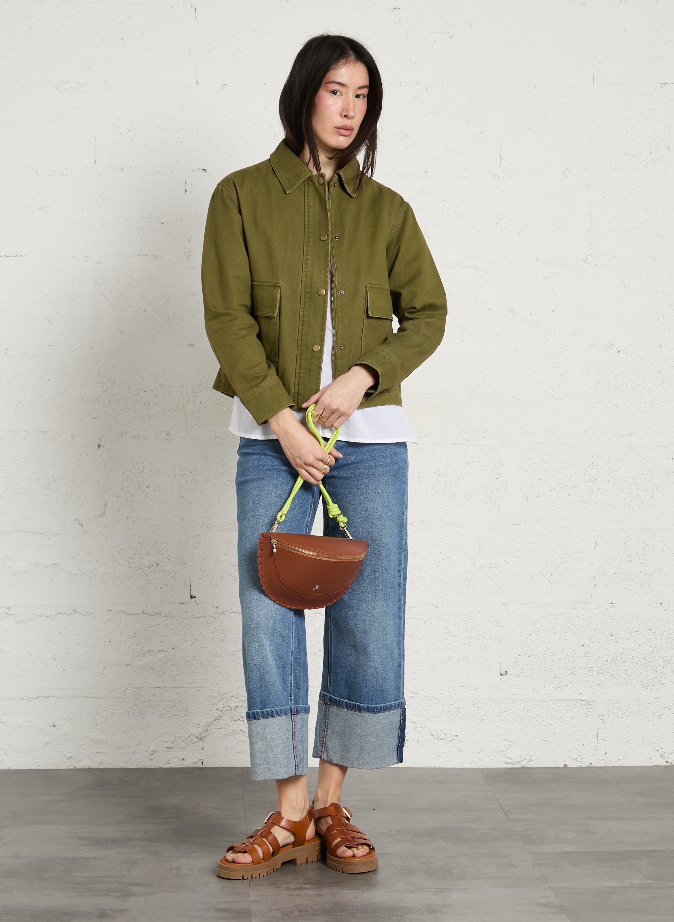 Veste col cassique en coton coco MAISON 123 Vert