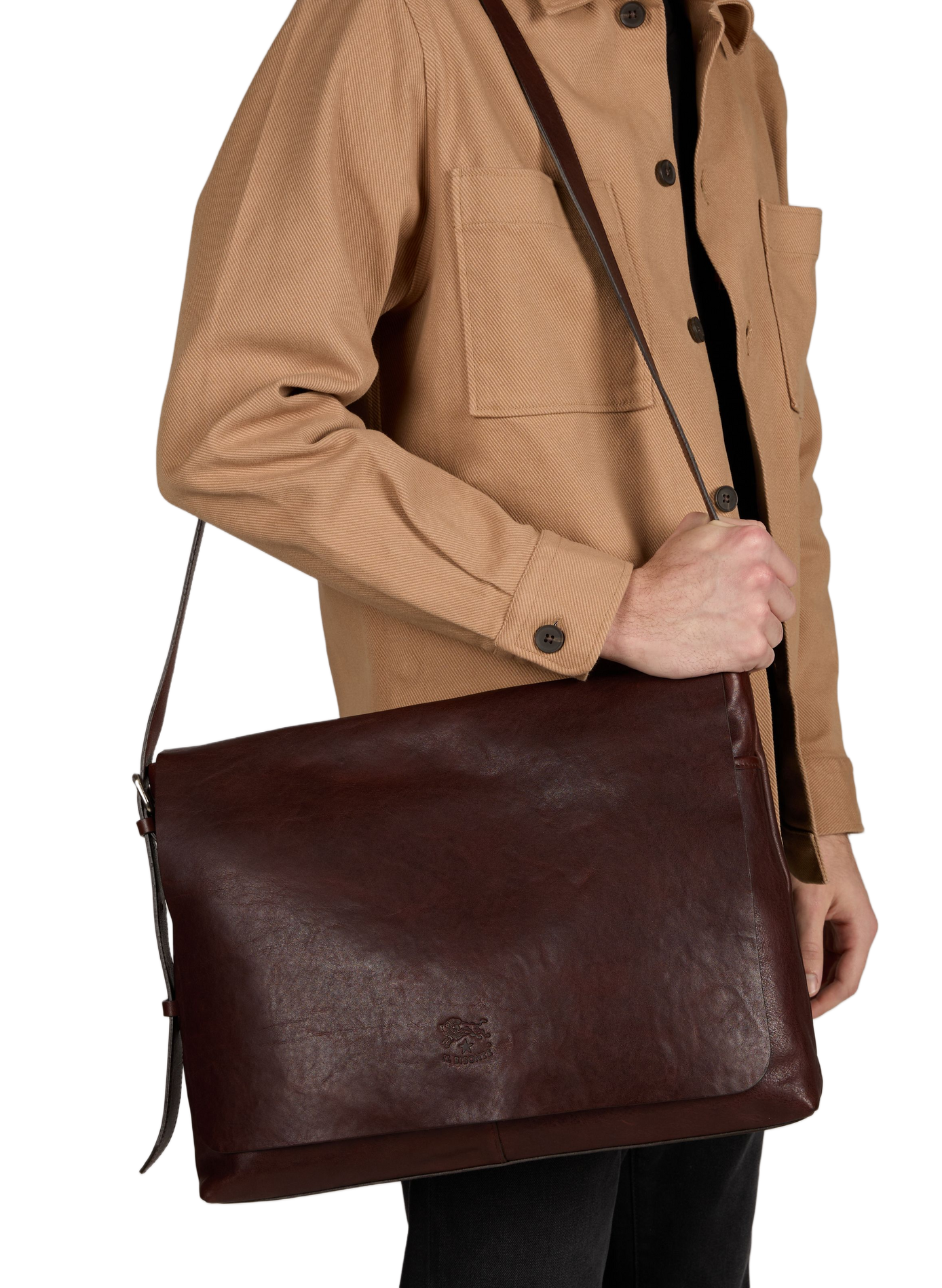 Brolio leather messenger bag IL BISONTE Brown
