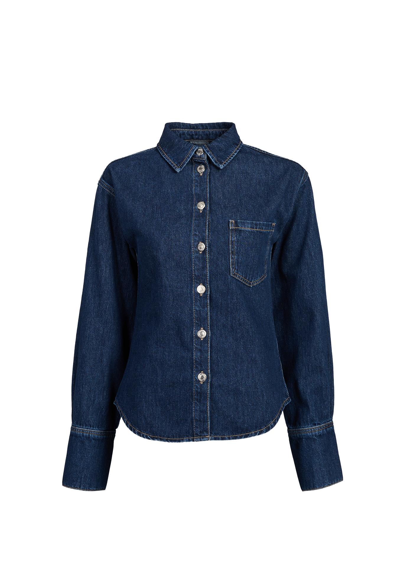 Chemise en jean en coton TOPSHOP Bleu