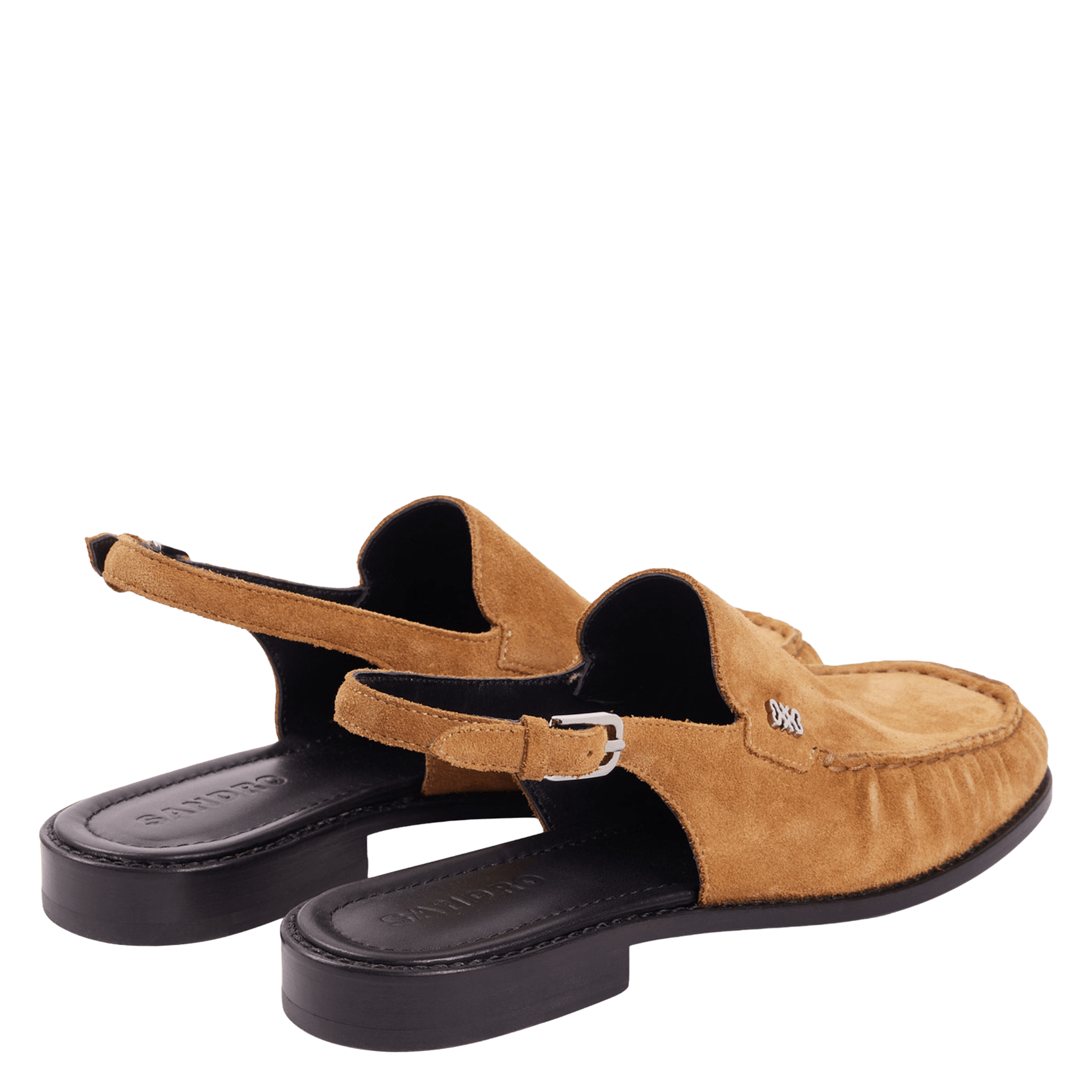 Mocassins slingbacks en cuir suède SANDRO Beige