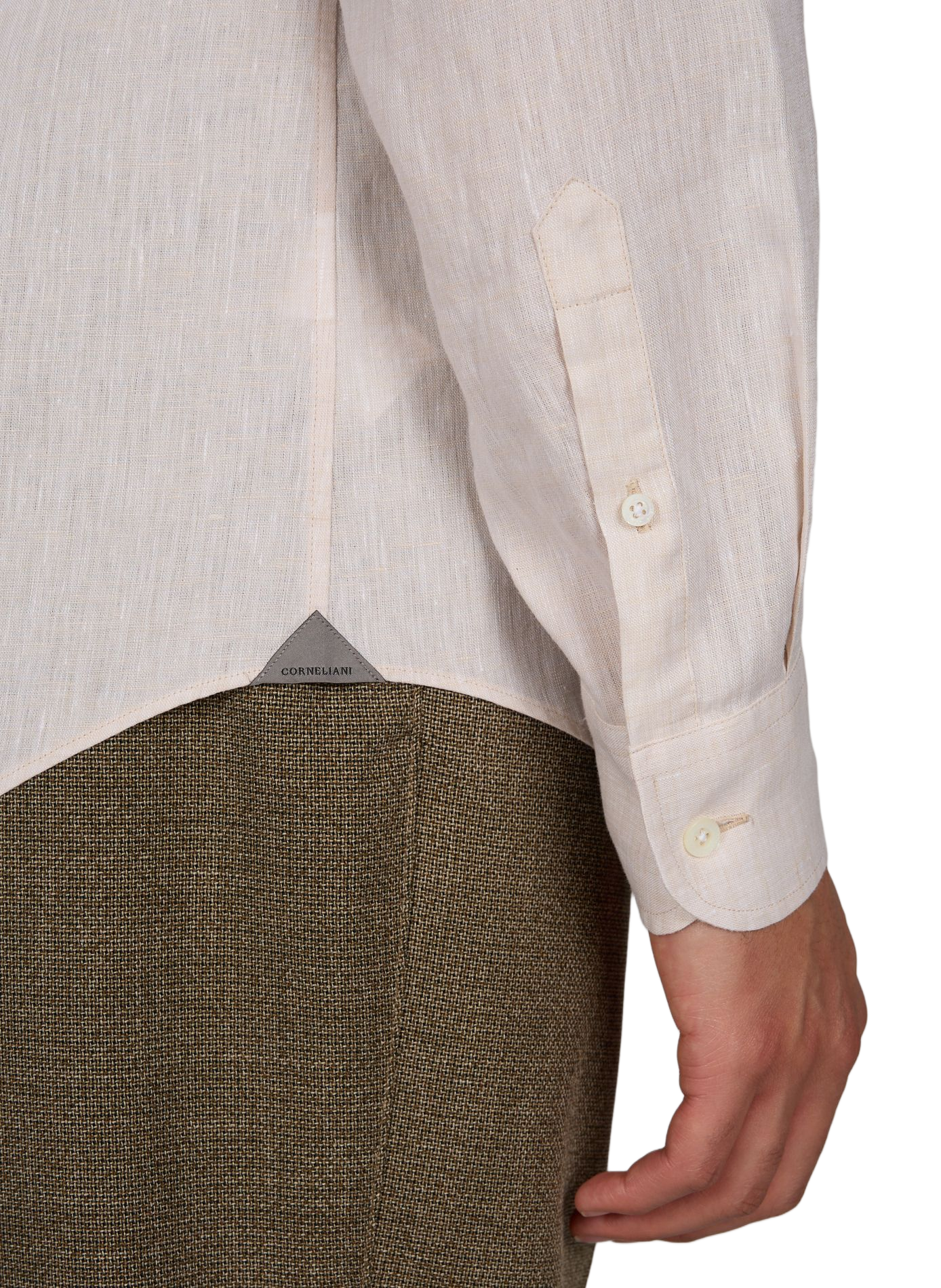 Plain linen shirt CORNELIANI Beige