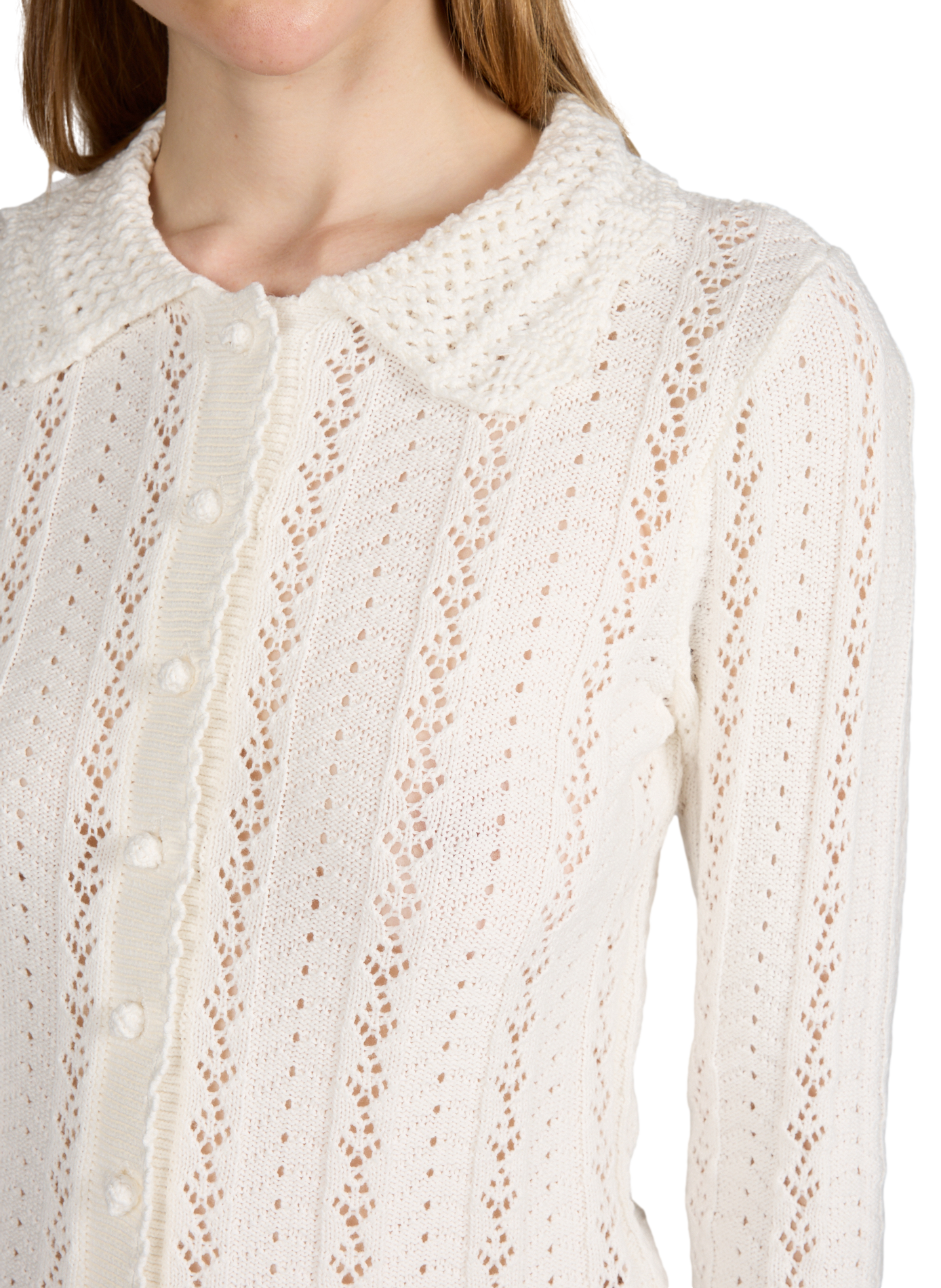 Cardigan en maille ajourée PETITE MENDIGOTE Blanc