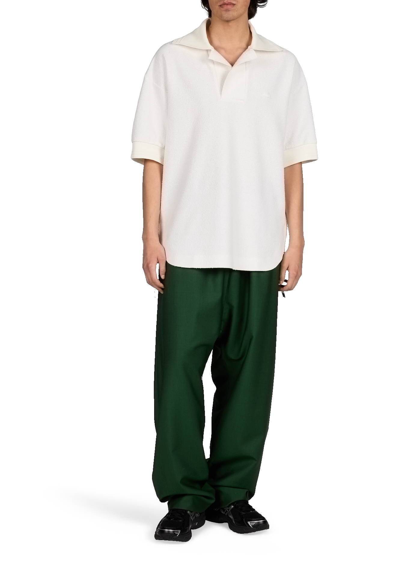 Polo loose-fit en maille bouclette LACOSTE Beige