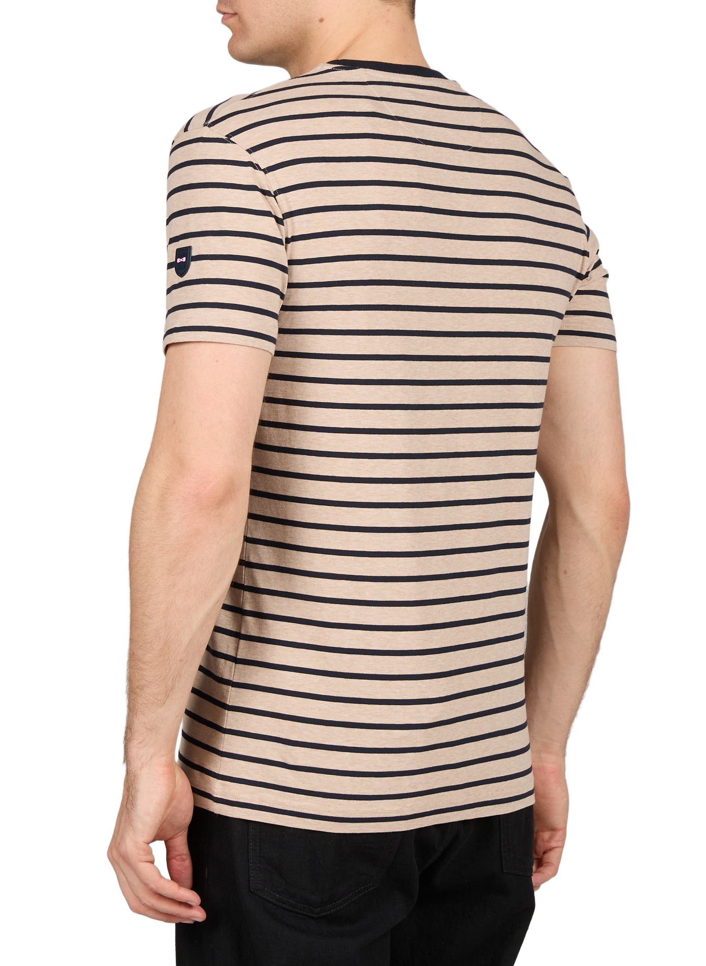 T-shirt à rayures en coton mélangé EDEN PARK Beige