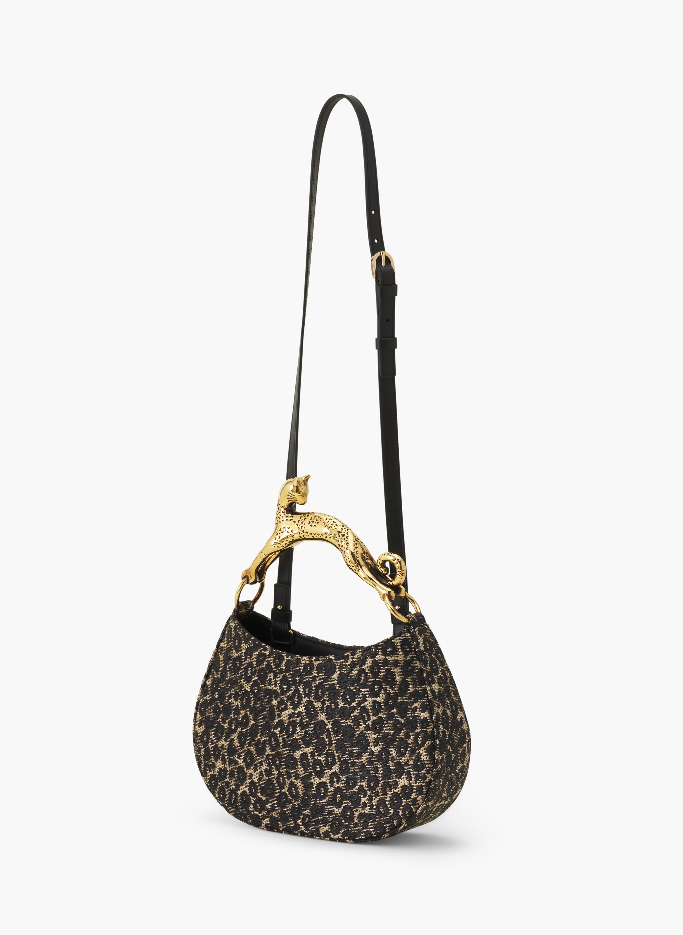 Sac hobo cat en imprimée léopard LANVIN Beige