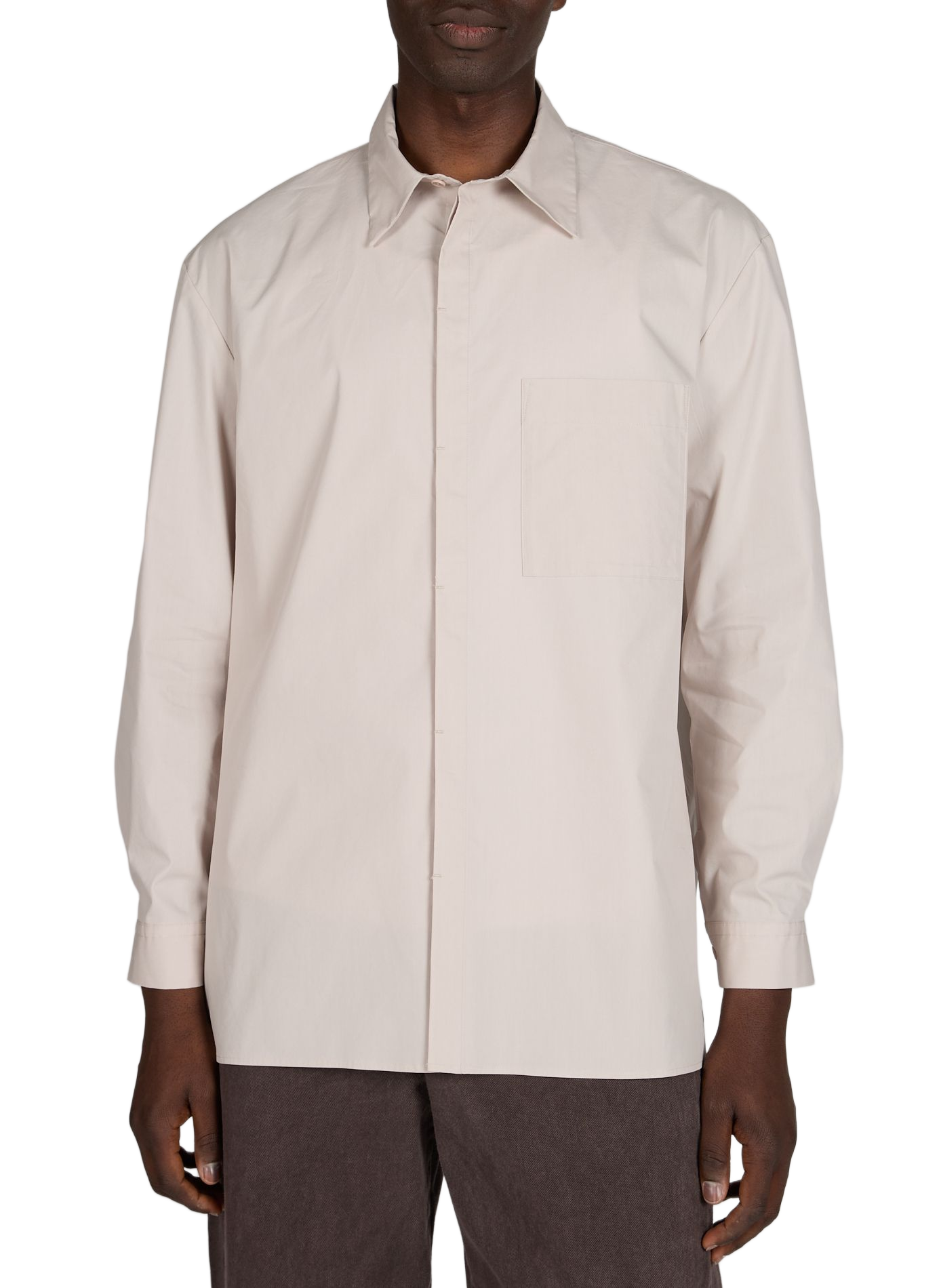 Chemise droite en coton mélangé AMOMENTO Beige
