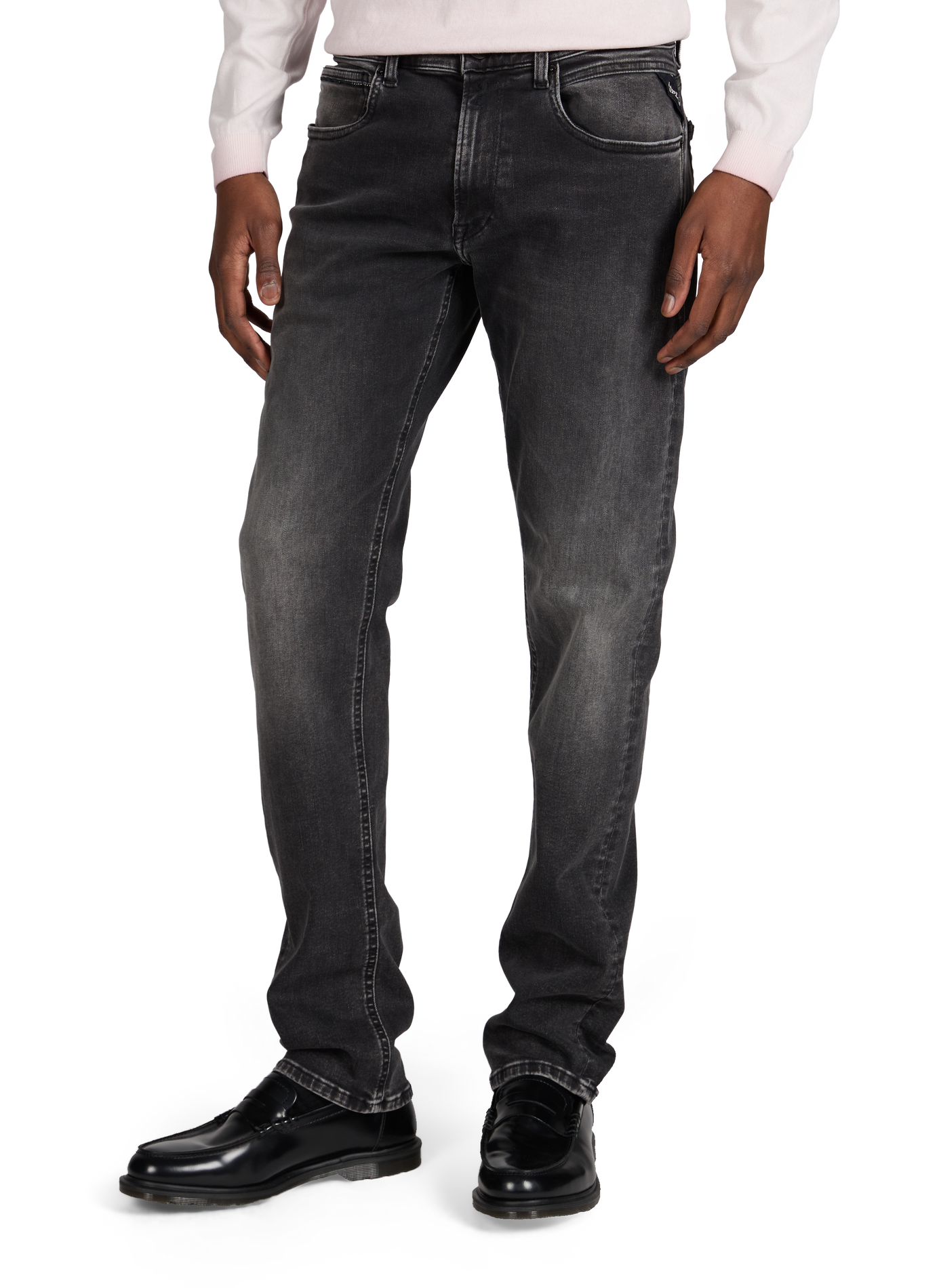 Jean droit en coton mélangé REPLAY Gris