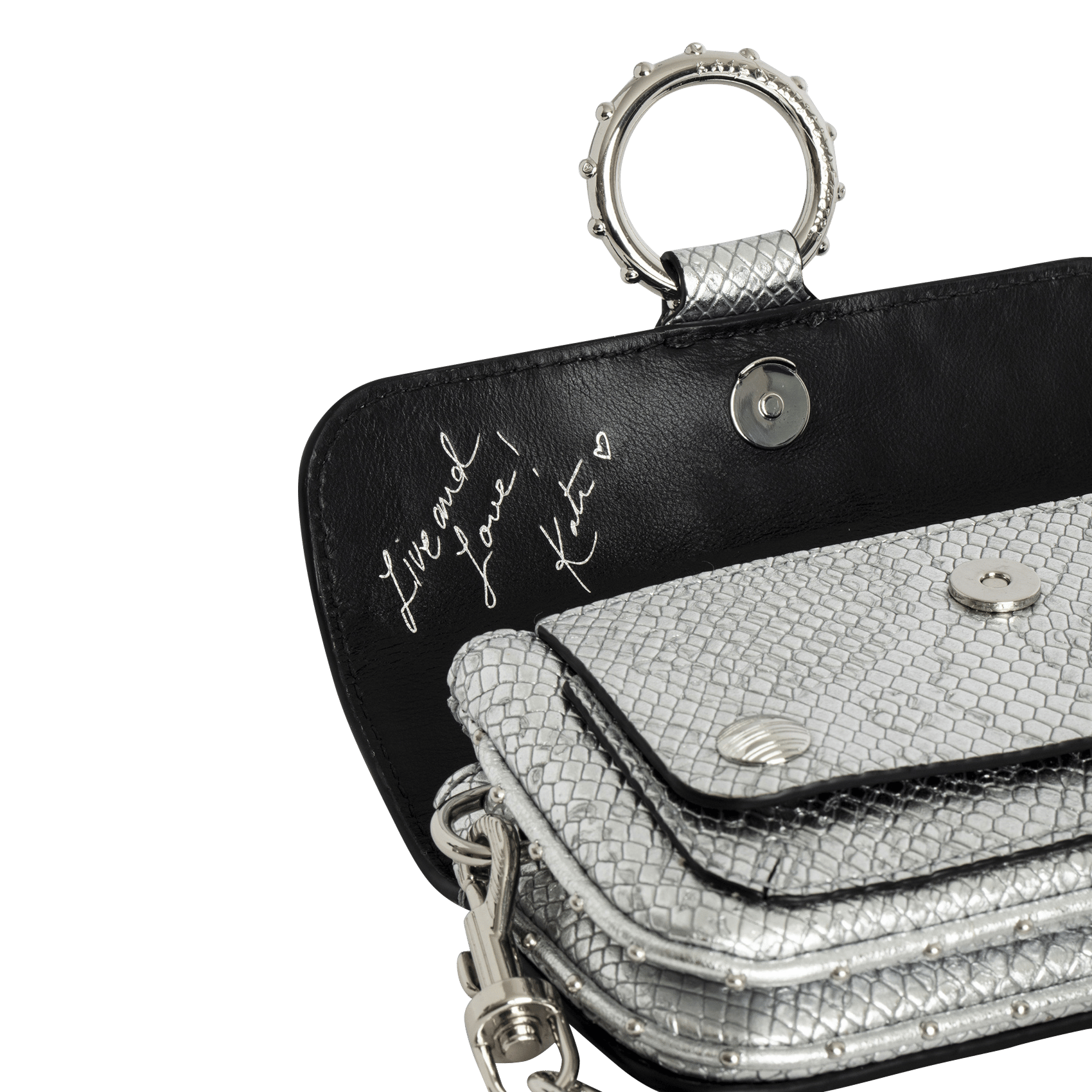 Sac bandoulière en cuir kate wallet ZADIG&VOLTAIRE Argent