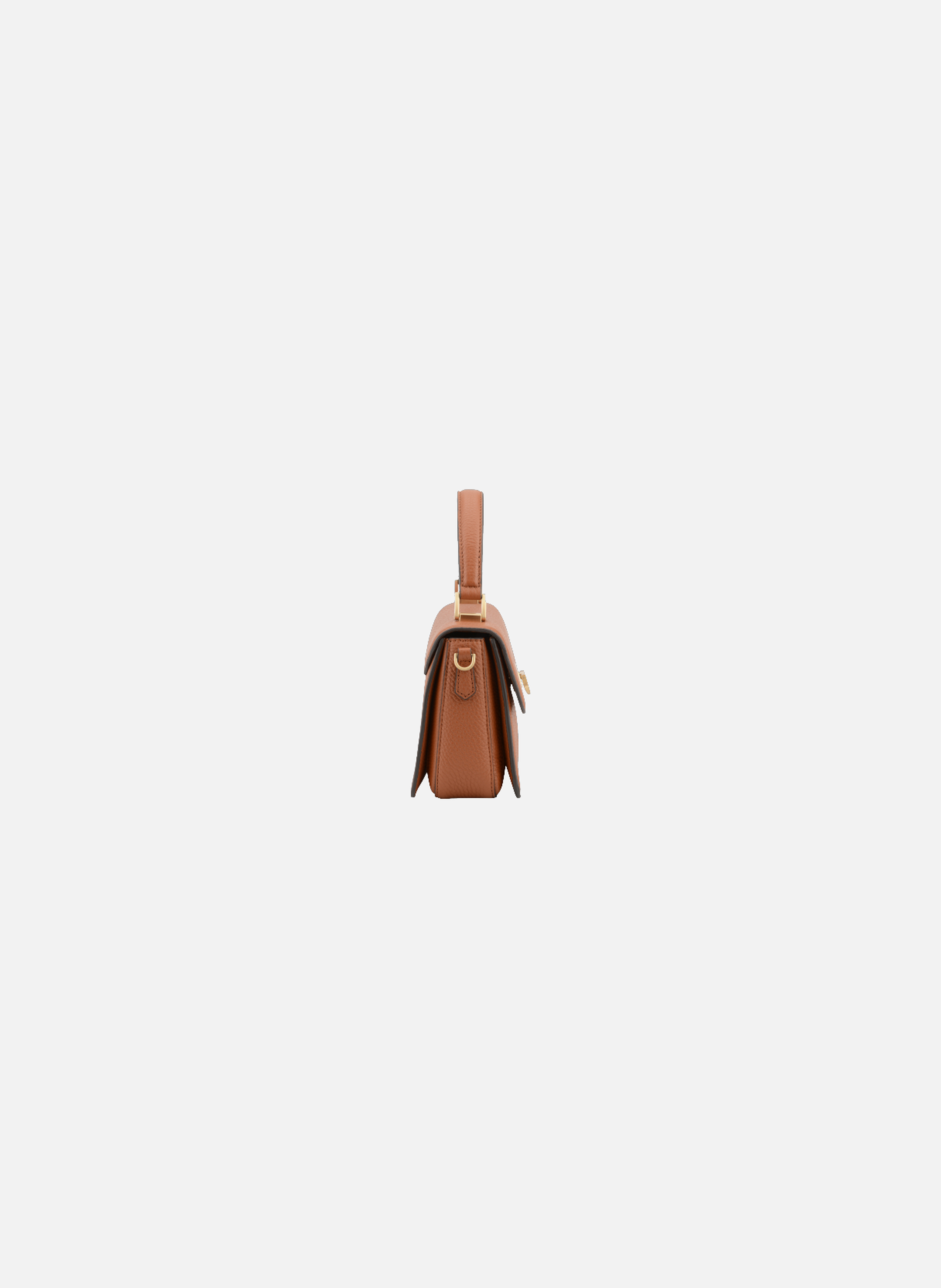 Auteuil | sac à main en cuir de vachette POURCHET Marron