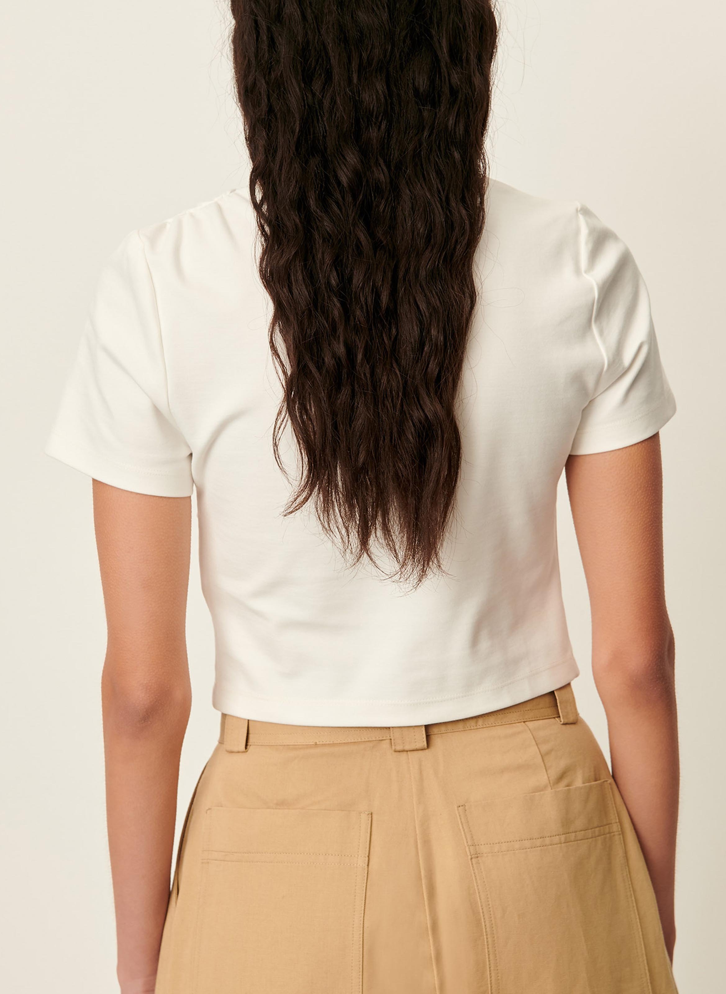 Top ajusté col rond vitti SESSUN Beige