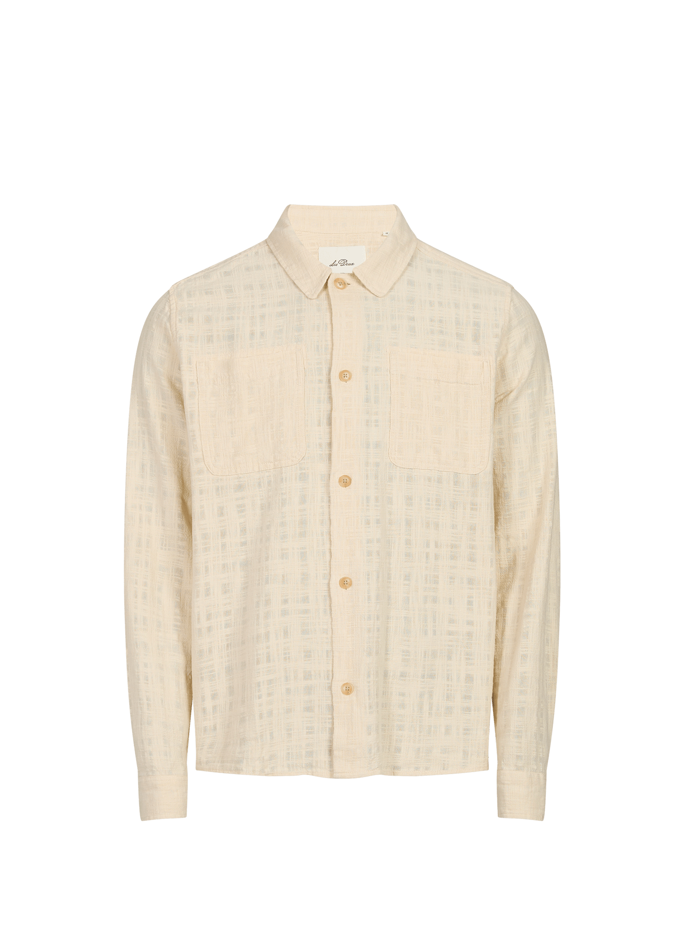 Straight shirt in cotton jacquard check pattern LES DEUX Beige