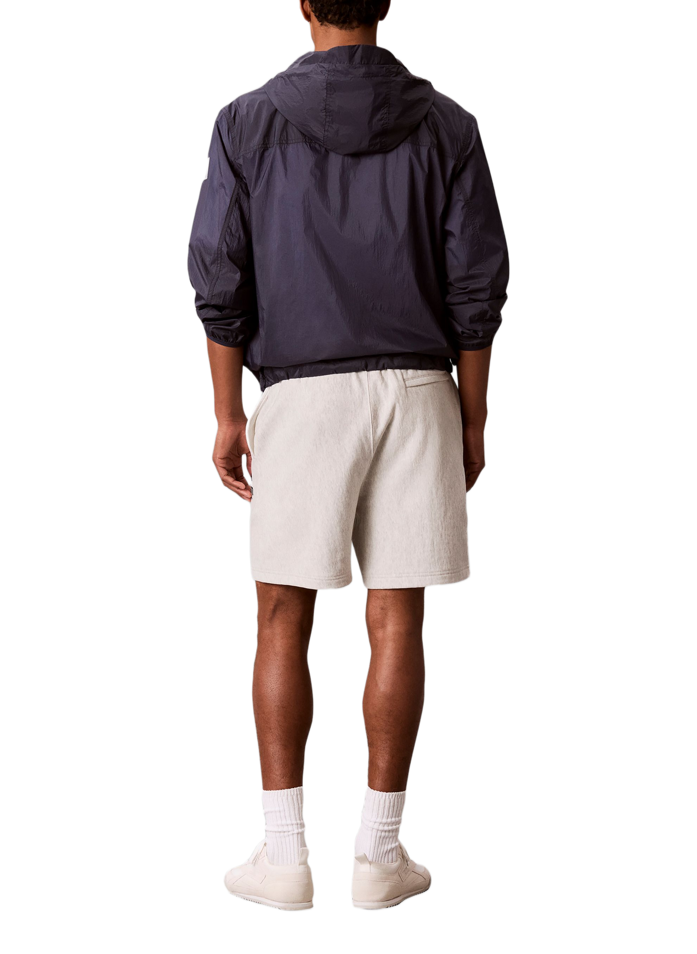 Short with embroidered logo in blended cotton CALVIN KLEIN Grey