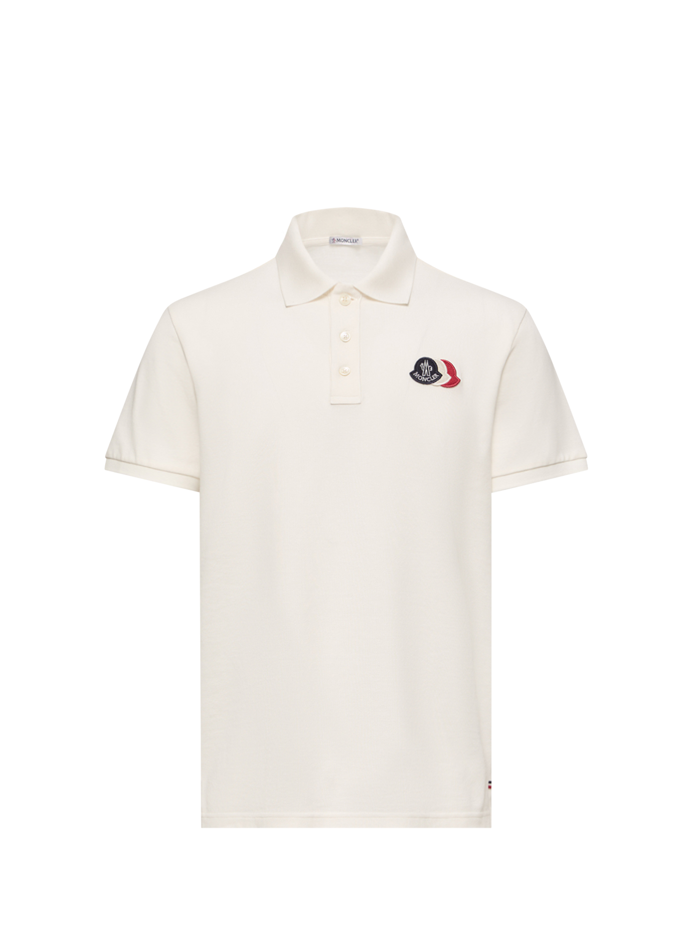 Polo met logo van piqué katoen MONCLER Wit