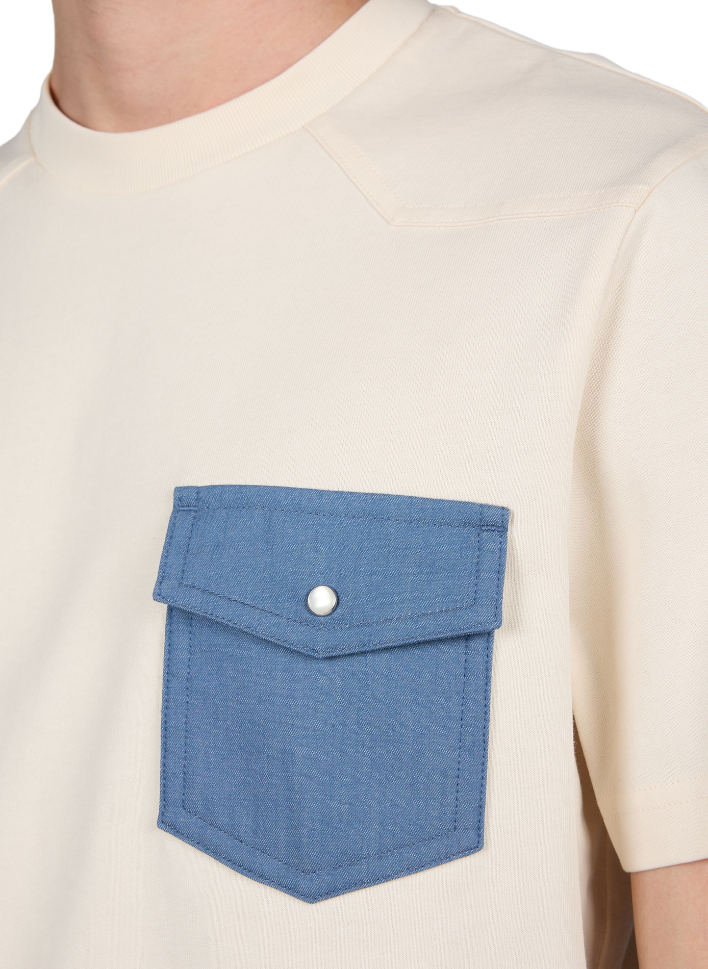Rechte katoenen T-shirt MONCLER Wit