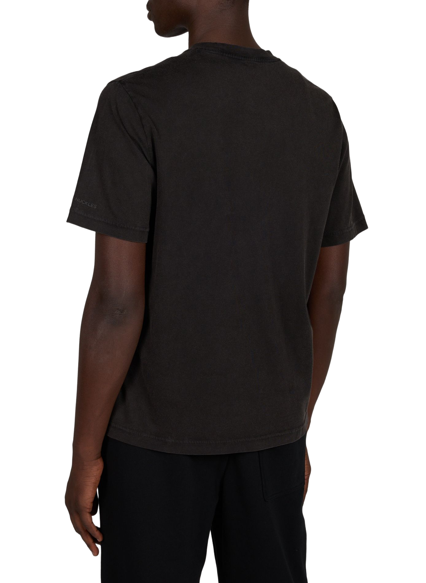 Oversized round neck cotton screen-printed t-shirt MOOSE KNUCKLES Black