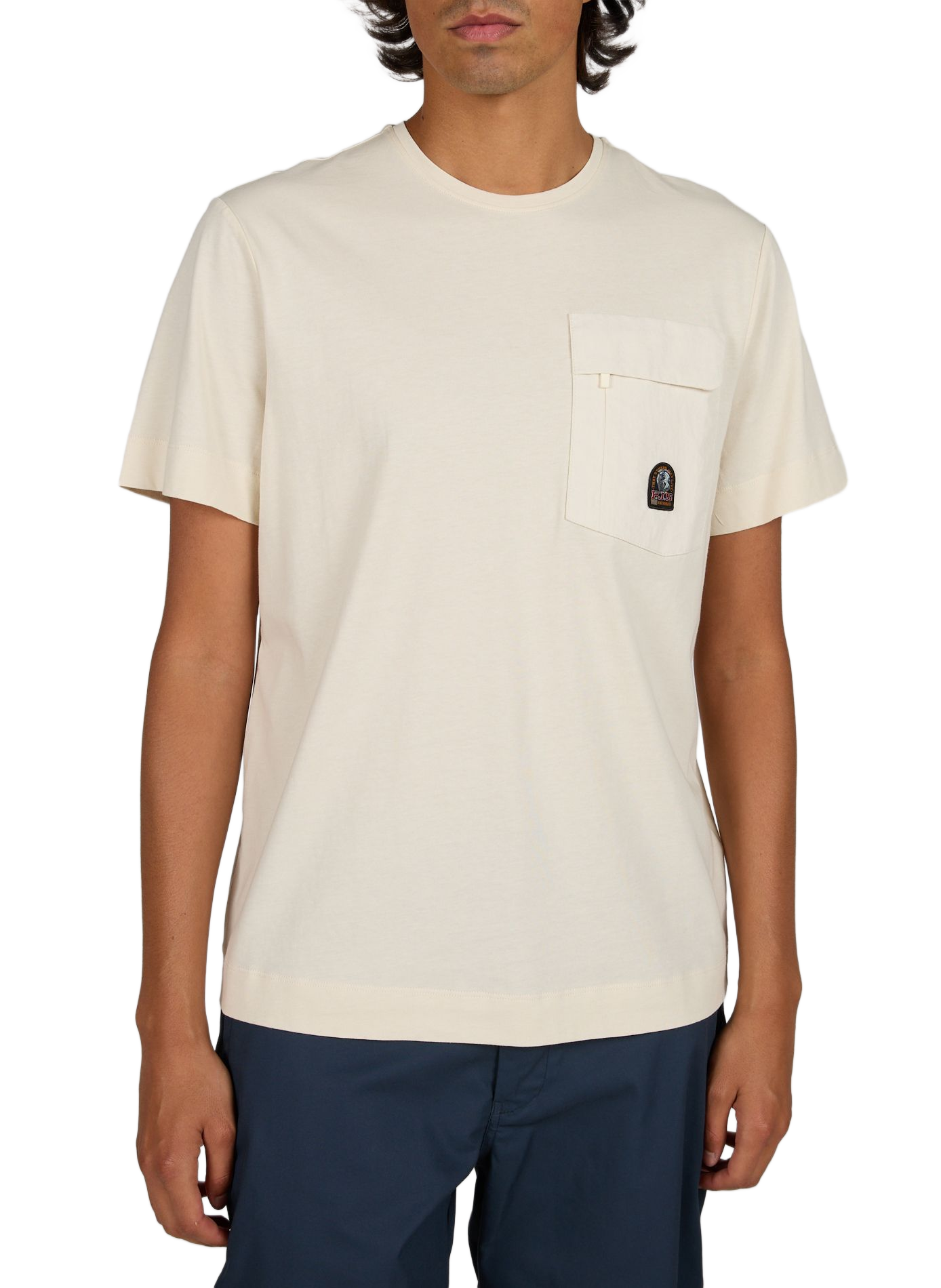 Straight fit blended cotton t-shirt PARAJUMPERS Beige